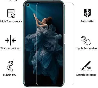 محافظ صفحه نمایش FHNLKFS 2 عددی، شیشه حرارت دیده برای Honor 20، فیلم محافظ گوشی فوق نازک برای Huawei Honor 20، برای Honor 20 6.26