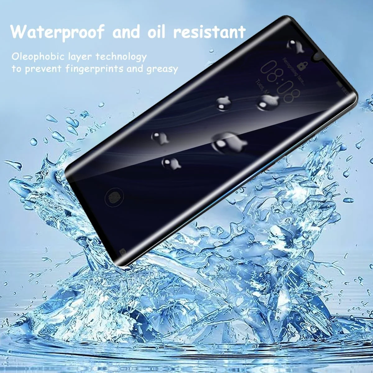 محافظ صفحه نمایش Yonntmmi برای Huawei P30 Pro، محافظ صفحه حریم خصوصی شیشه ای حرارت دیده، بسته 2 عددی محافظ صفحه نمایش شیشه ای حرارت دیده ضد جاسوسی با 1 شیشه محافظ دوربین، ضد جاسوسی، منحنی سه بعدی