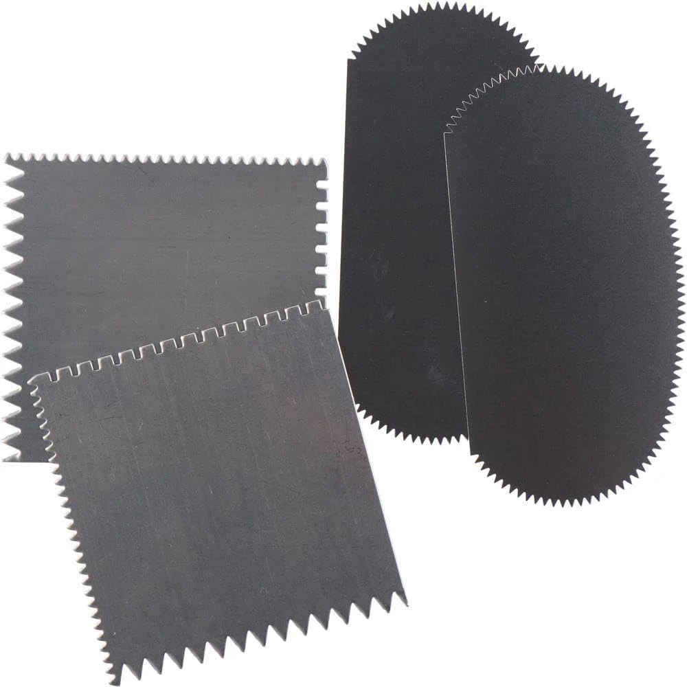 YYlingx ست 4 عددی کاردک خاک رس دندانه دار صنعتی استیل ضد زنگ در 2 مدل، ابزار سفالگری مجسمه سازی خاک رس حکاکی شده