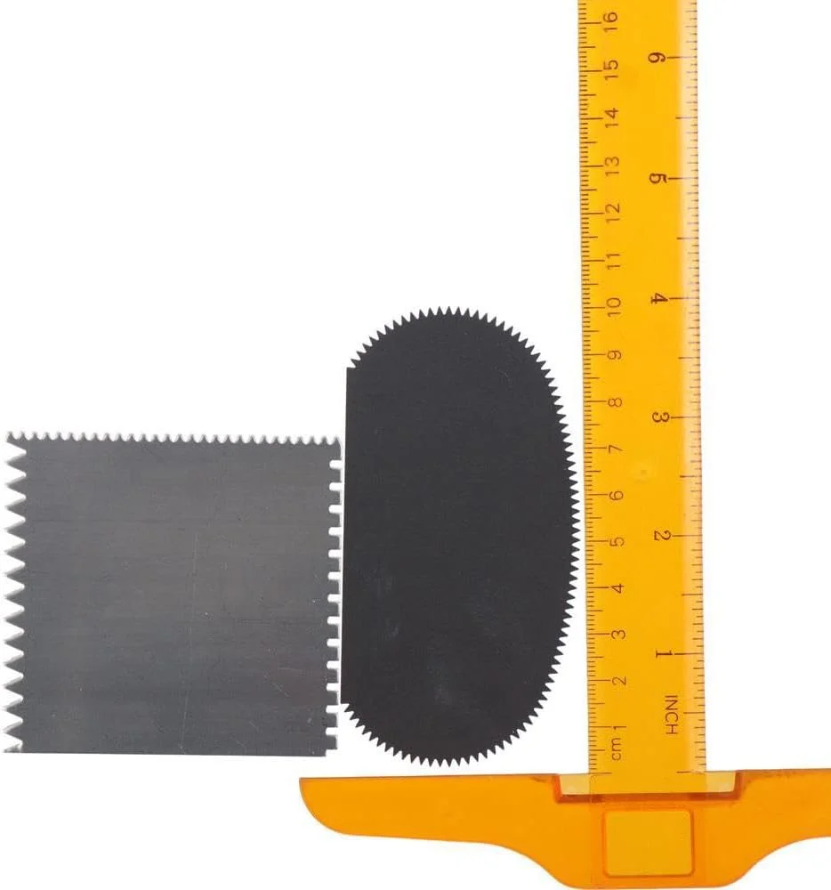 YYlingx ست 4 عددی کاردک خاک رس دندانه دار صنعتی استیل ضد زنگ در 2 مدل، ابزار سفالگری مجسمه سازی خاک رس حکاکی شده