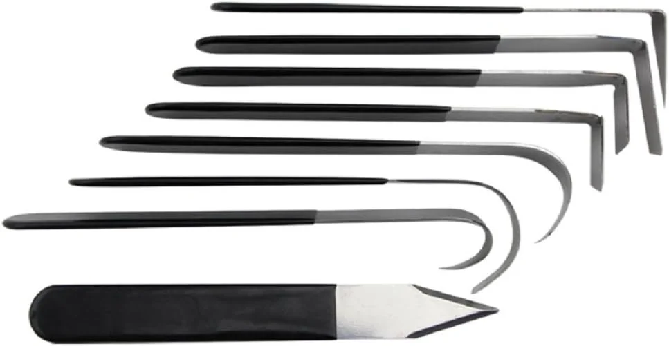 مجموعه 8 عددی ابزار حکاکی و مجسمه سازی فلزی Hewnda، ابزار سفالگری، ابزار دستی خاک رس، ابزار هنرمند صنایع دستی، مجموعه ابزار سرامیک برای حکاکی، شکل دهی، مجسمه سازی خاک رس و طراحی