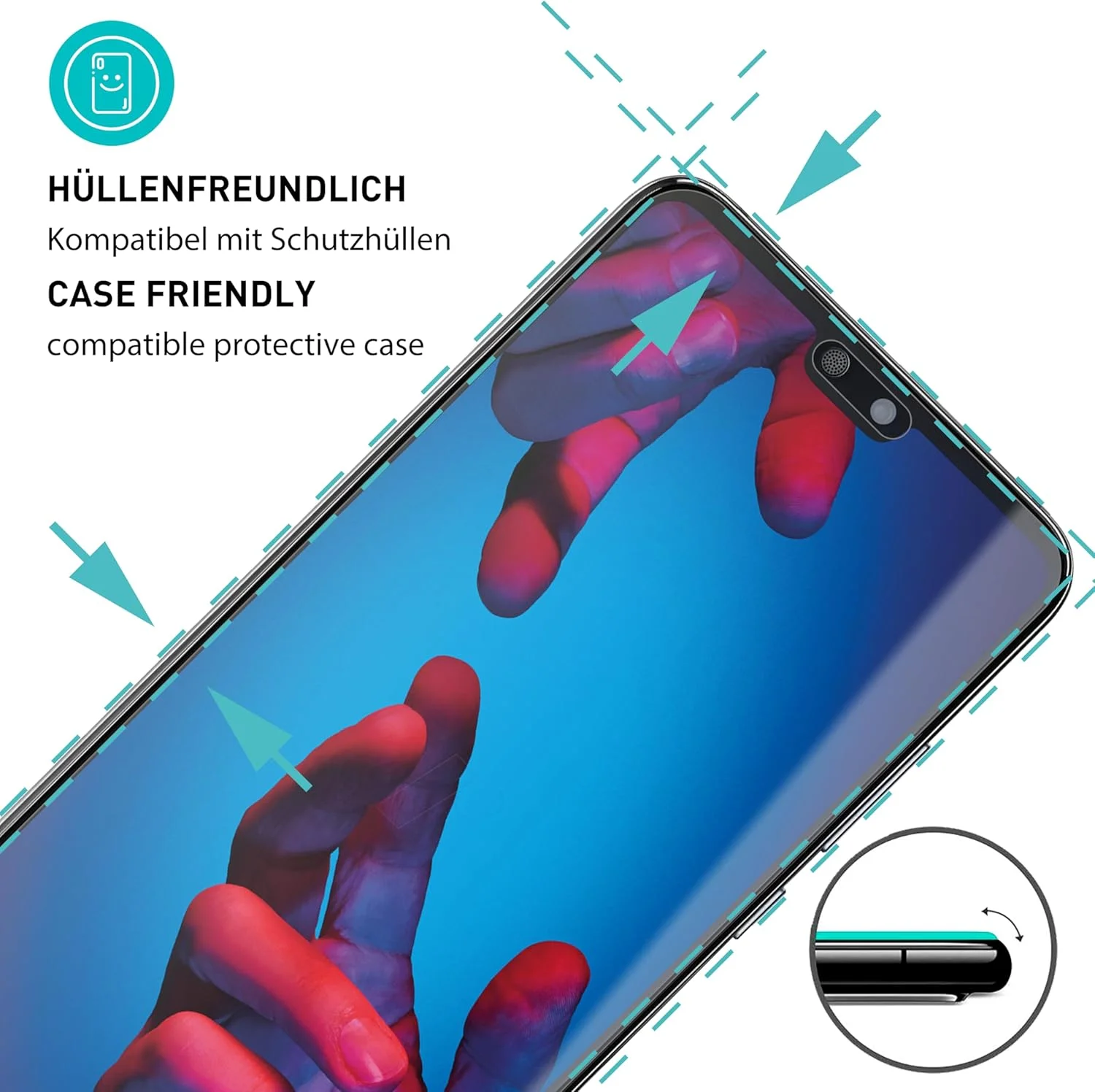 محافظ صفحه نمایش شیشه ای تمپرد [3 عدد، شفاف] سازگار با هوآوی P20، محافظ صفحه نمایش HD ضد خش، بدون حباب، سختی 9H، 0.3 میلی متر فوق العاده شفاف، فوق العاده مقاوم