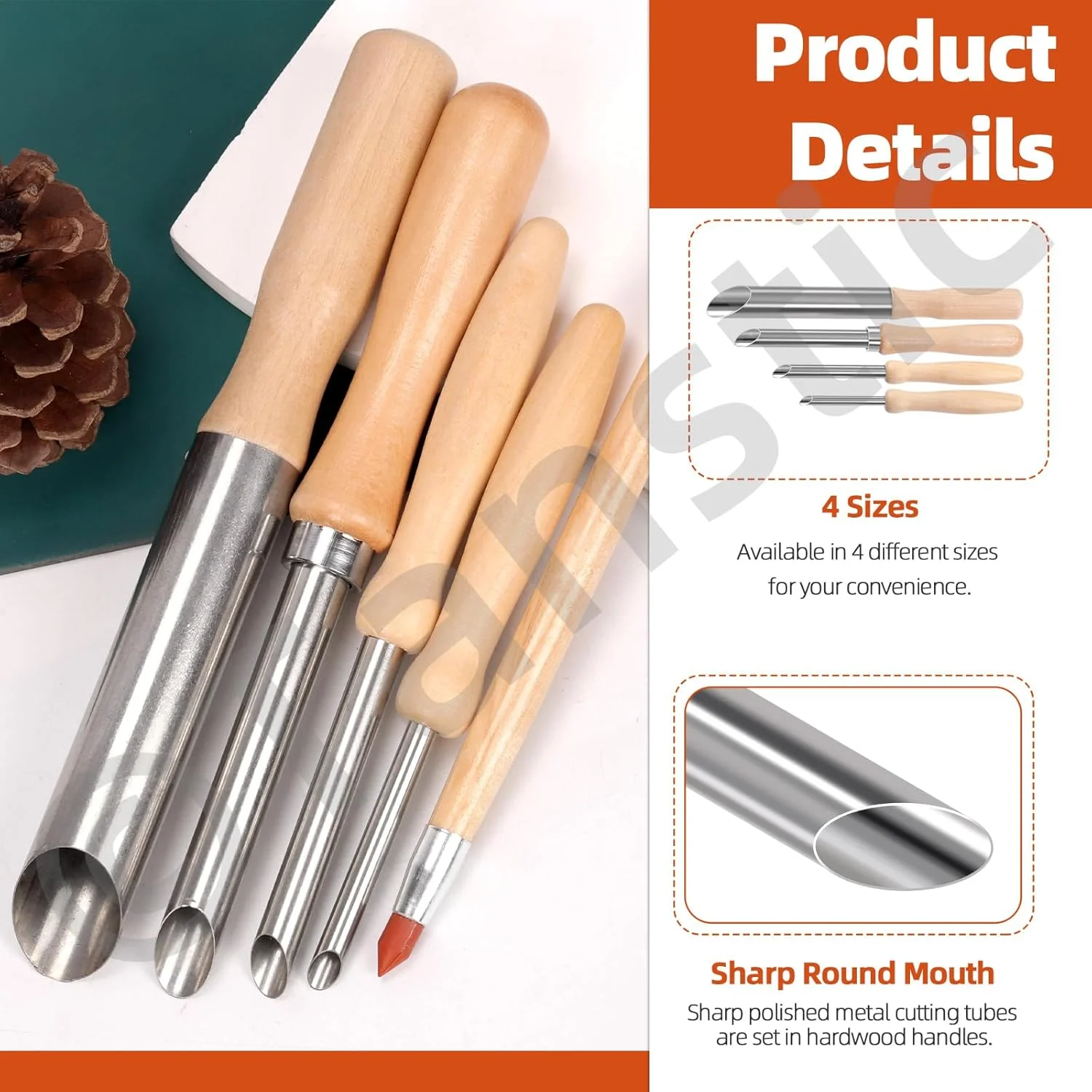 Tanstic 12Pcs Pottery Tool Set Clay Sculpting Tools Set Clay Hole Cutters Clay Sculpting Tools Clay Rubber Pen for Pottery Clay Sculpture