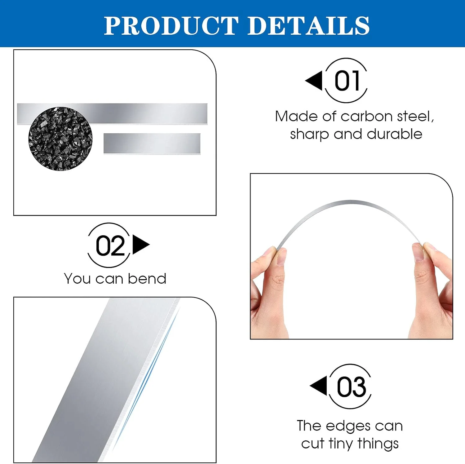 ست برش دهنده های خاک رس پلیمری انعطاف پذیر Honoson، تیغه فولاد کربنی 8 اینچی و 4 اینچی، ابزارهای برش و ورقه کردن خاک رس پلیمری برای شکل دهی، مدل سازی و مجسمه سازی DIY (12 قطعه)