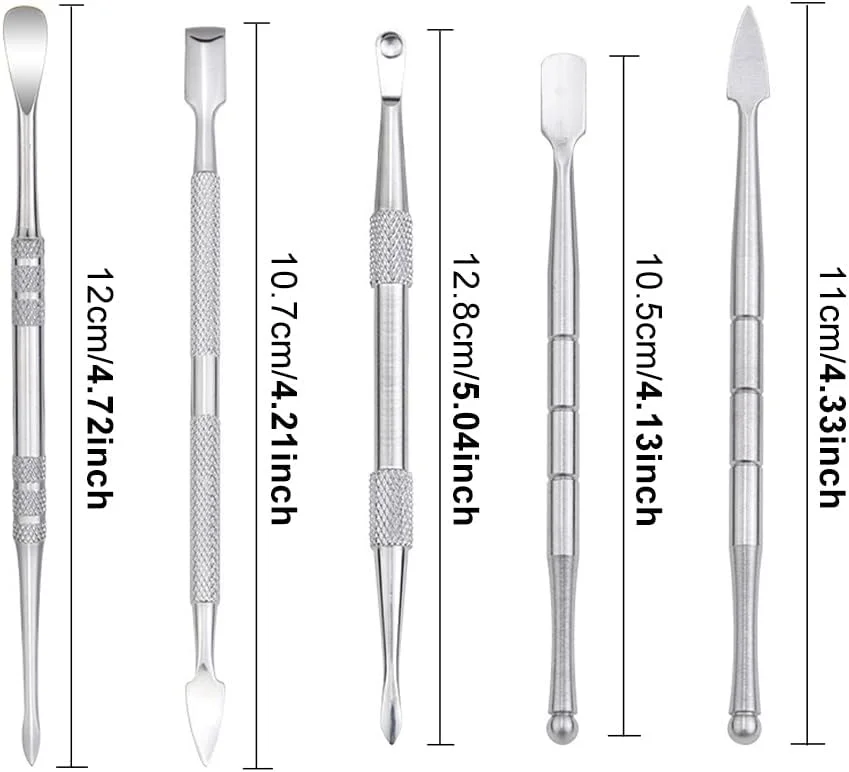 ست ابزار مدل سازی خاک رس استیل ضد زنگ، ابزار حکاکی خاک رس سفالی، ابزار حکاکی موم دو طرفه، مجسمه سازی برای جزئیات مجسمه سازی، ست ابزار مدل سازی حکاکی سفال با جعبه نقره ای