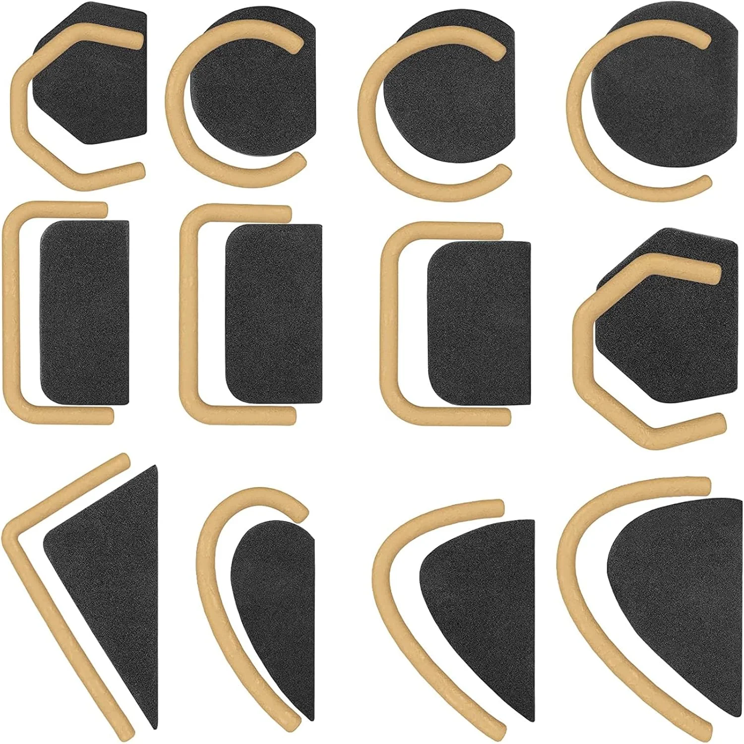 ابزار سفالگری JINGEGECOME، قالب دسته لیوان، قالب دسته لیوان کوچک برای فنجان های کوچک، قالب های سرامیکی برای سفالگری، ابزار ساخت دسته لیوان برای سفالگری، ابزار سرامیکی برای سفالگری، 12 شکل و اندازه