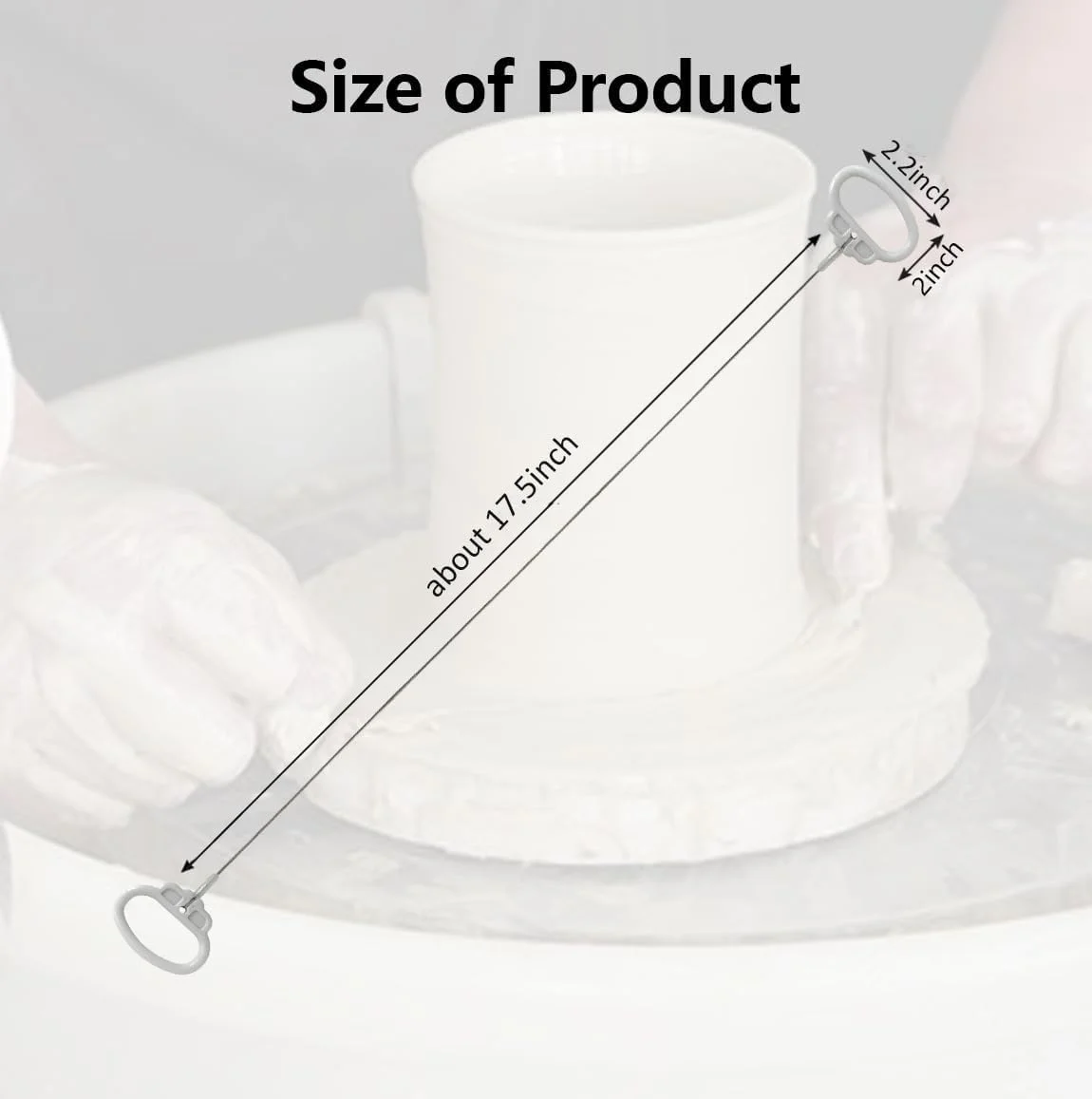 مجموعه 2 عددی ابزار سیم سفالگری گِل، سیم برش رُس با دسته های راحت سفید، سیم برش رُس، ابزار برش سرامیک