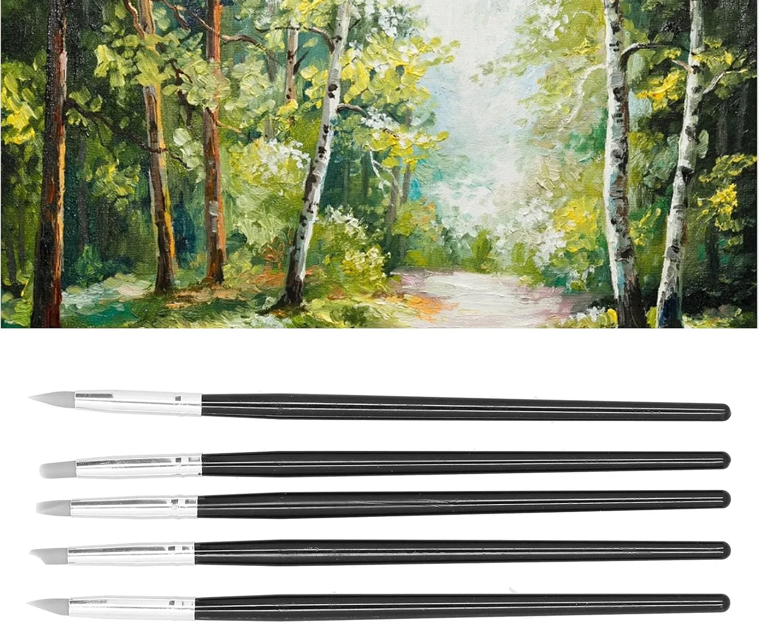 قلم موی شکل دهی خاک رس Meiyya، ابزار شکل دهی خاک رس سفالی، سر سیلیکونی انعطاف پذیر، راحت و کاربردی برای سفالگری و مجسمه سازی خاک رس (شیپور مشکی، آبی)