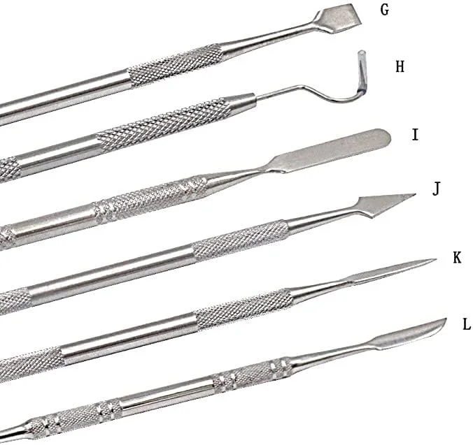 مجموعه 12 عددی ابزار حکاکی موم Naajop، کیت ابزار مجسمه سازی سفالگری، مجموعه ابزار حکاکی موم DIY، کاردک فلزی، ابزار تمیز کردن دندان، مجموعه ابزار مجسمه سازی خاک رس