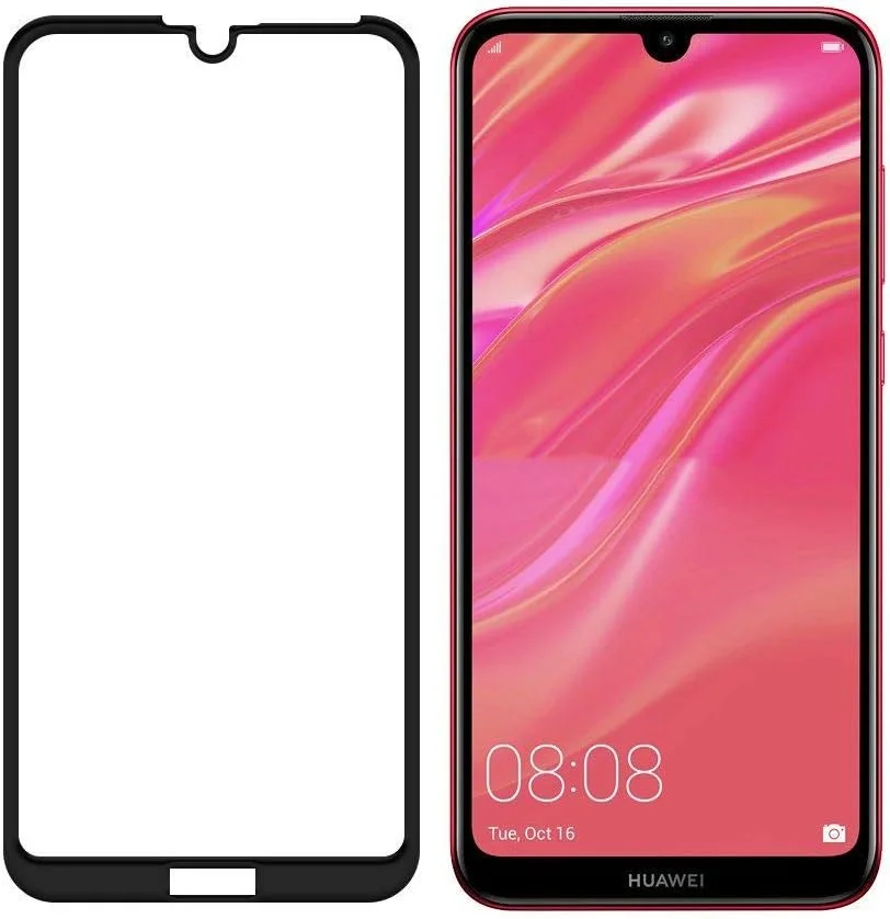 محافظ صفحه نمایش شیشه ای فول چسب لبه به لبه Muzz Huawei Y7 Prime 2019 (مشکی)
