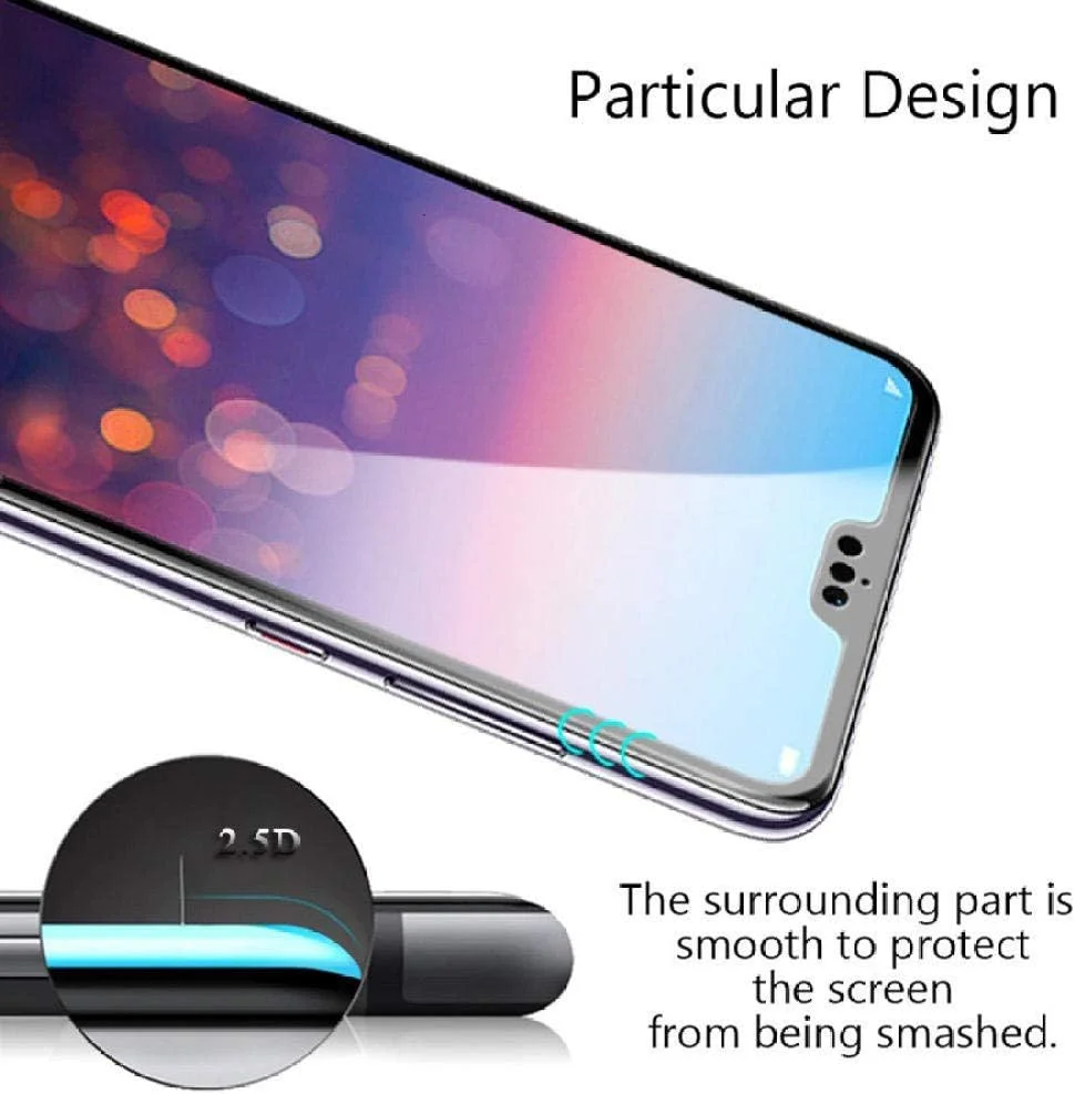 بسته 3 عددی محافظ صفحه نمایش شیشه ای حرارت دیده کامل برای Huawei P30 P20 Pro Mate 20 Lite PSmart P Smart Plus 2019 با سختی 9H برای Huawei Mate 20Lite