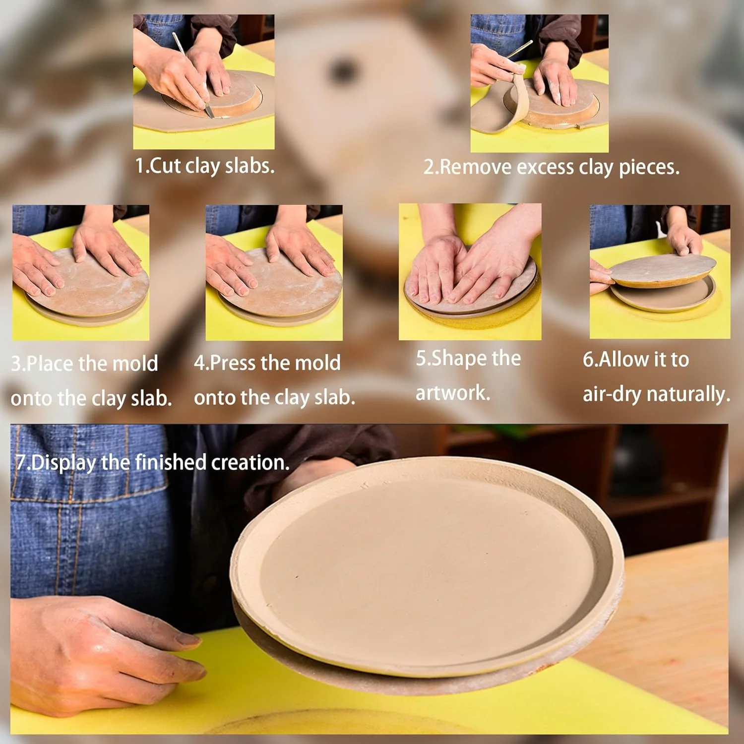 رومیزی فومی سفال گری Griiyakii، ابزار قالب گیری سفال رومیزی فومی سفال گری Griiyakii، ابزار قالب گیری سفال