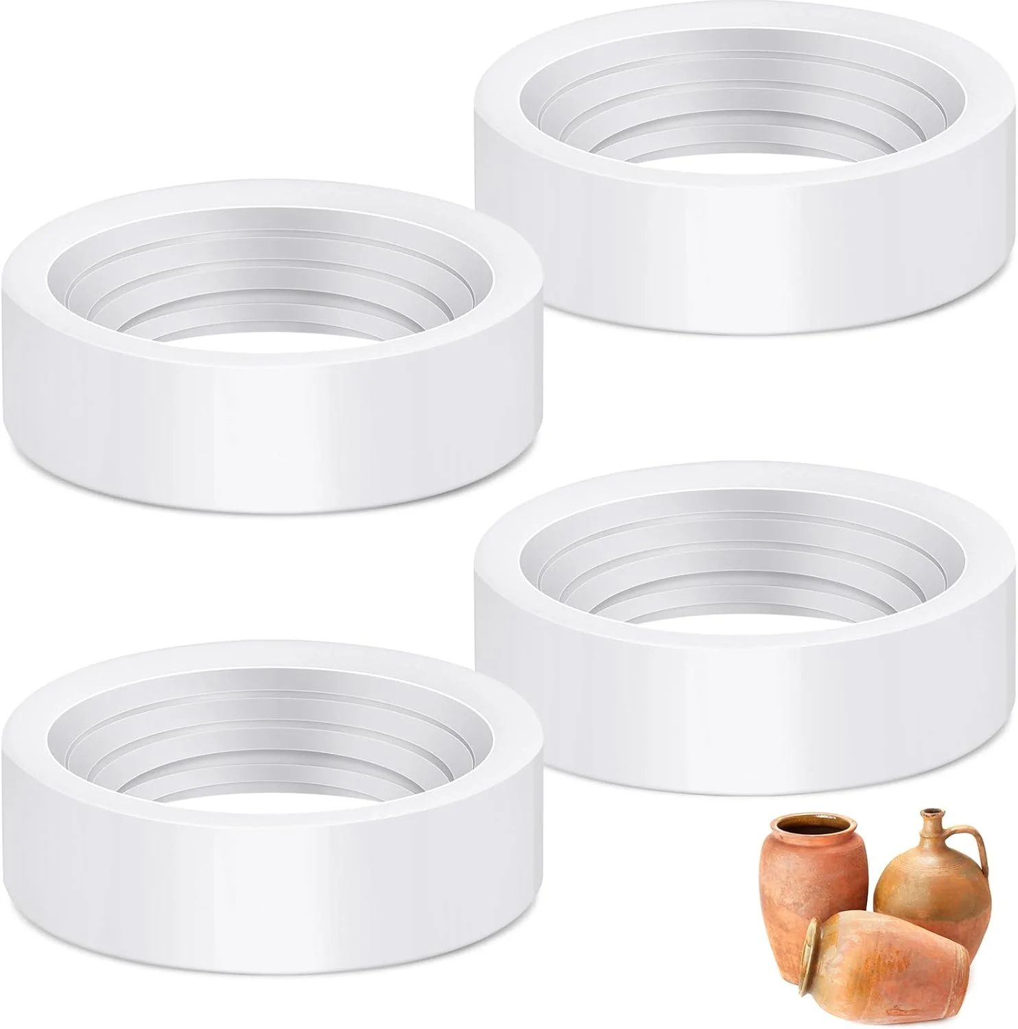 ابزار رزوه زنی سرامیک Youyole، 4 عددی، ابزار برش رزوه برای سفالگری با خاک رس، ابزار رزوه ساز برای سرامیک های جای صابون، رزوه های دقیق و یکنواخت به سفال شما اضافه می کند (سفید)