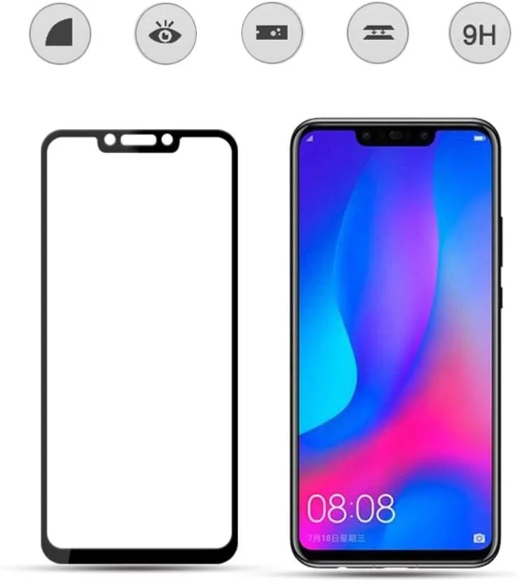 محافظ صفحه نمایش شیشه ای حرارت دیده فول کاور مشکی Mocolo Huawei Nova 3
