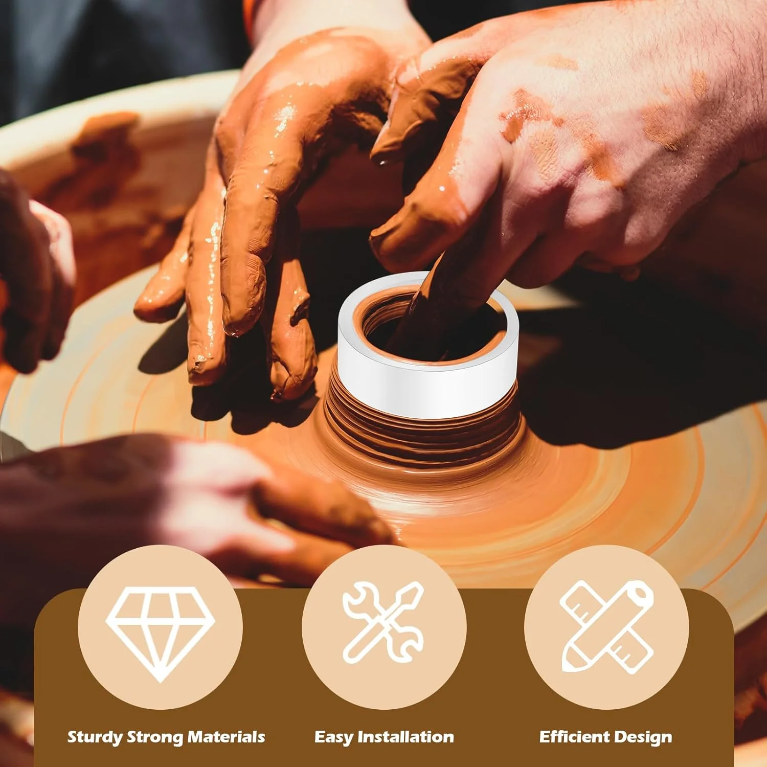 ابزار رزوه زنی سرامیک Youyole، 4 عددی، ابزار برش رزوه برای سفالگری با خاک رس، ابزار رزوه ساز برای سرامیک های جای صابون، رزوه های دقیق و یکنواخت به سفال شما اضافه می کند (سفید)