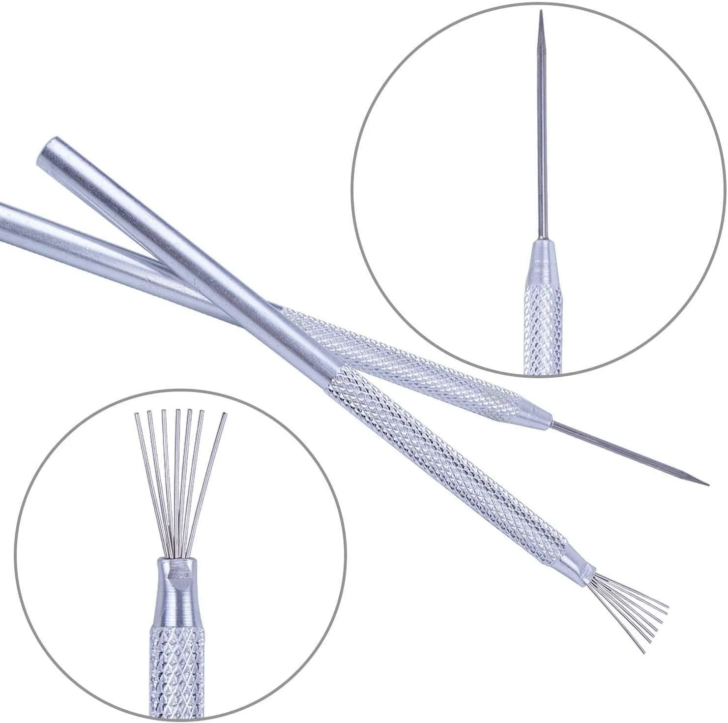 ابزار مجسمه سازی سفالی با بافت سیم پر + ابزار جزئیات سوزنی حرفه ای