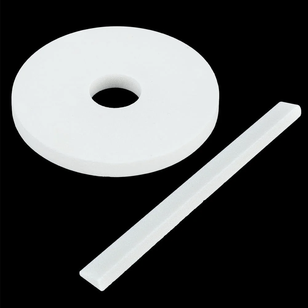 WEBEEDY 2 عدد سنگ سوهان سفالگری، سنگ ساب برای صاف و شکل دادن به سطوح سرامیکی، نوار 18 سانتی‌متری و ابزار سفالگری مدل‌سازی رسی گرد 8 سانتی‌متری، ابزار کوره سفالگری برای پولیش خاک رس، لوازم صنایع دستی