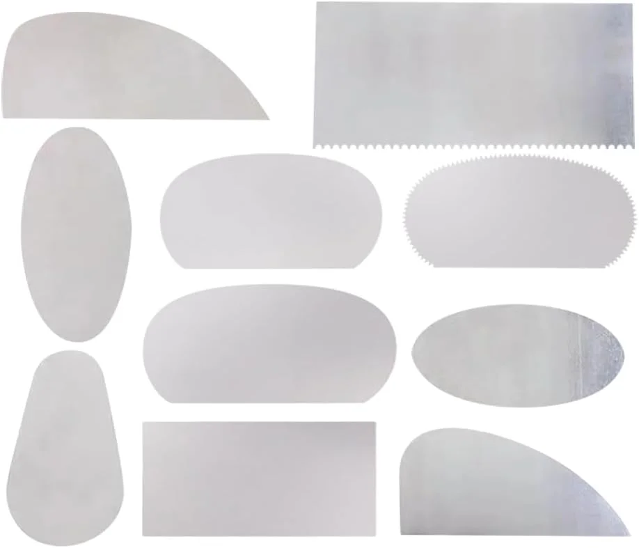 GSHLLO 10 عدد کاردک سفالی استیل ضد زنگ، کاردک های مدل سازی سفال، کاردک های شکل دهی رس، کاردک های بافت دار، ابزارهای مجسمه سازی سرامیکی دندانه دار، ابزارهای دنده مجسمه سازی