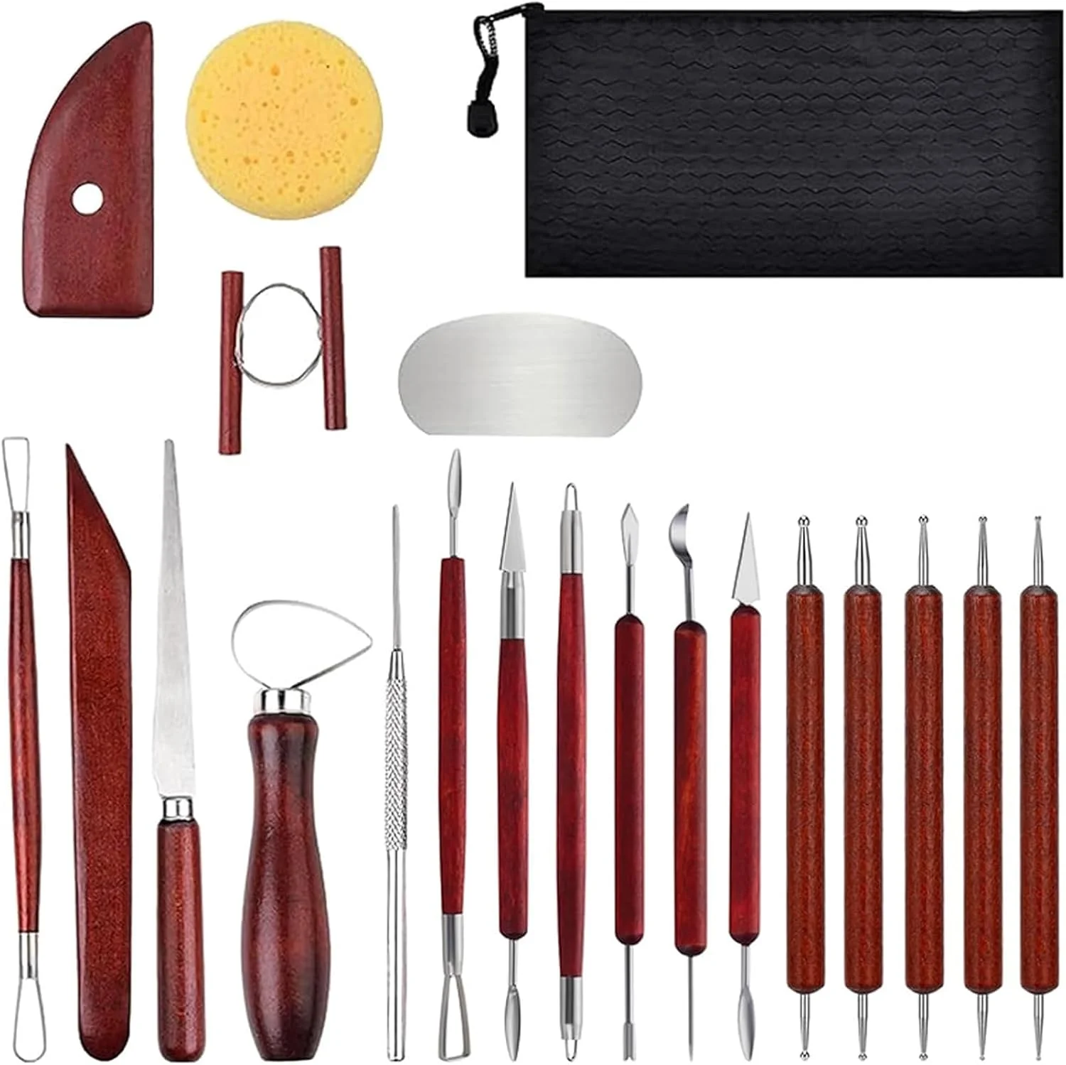 مجموعه ابزار سفال تزویق، ابزار سفال پلیمری، مجموعه ابزار مجسمه سازی سفال سرامیک، ابزار نقطه گذاری مدل سازی سفال، مجموعه ابزار اولیه سفالگری، ابزار حکاکی سفال، مجموعه ابزار سفال با کیف