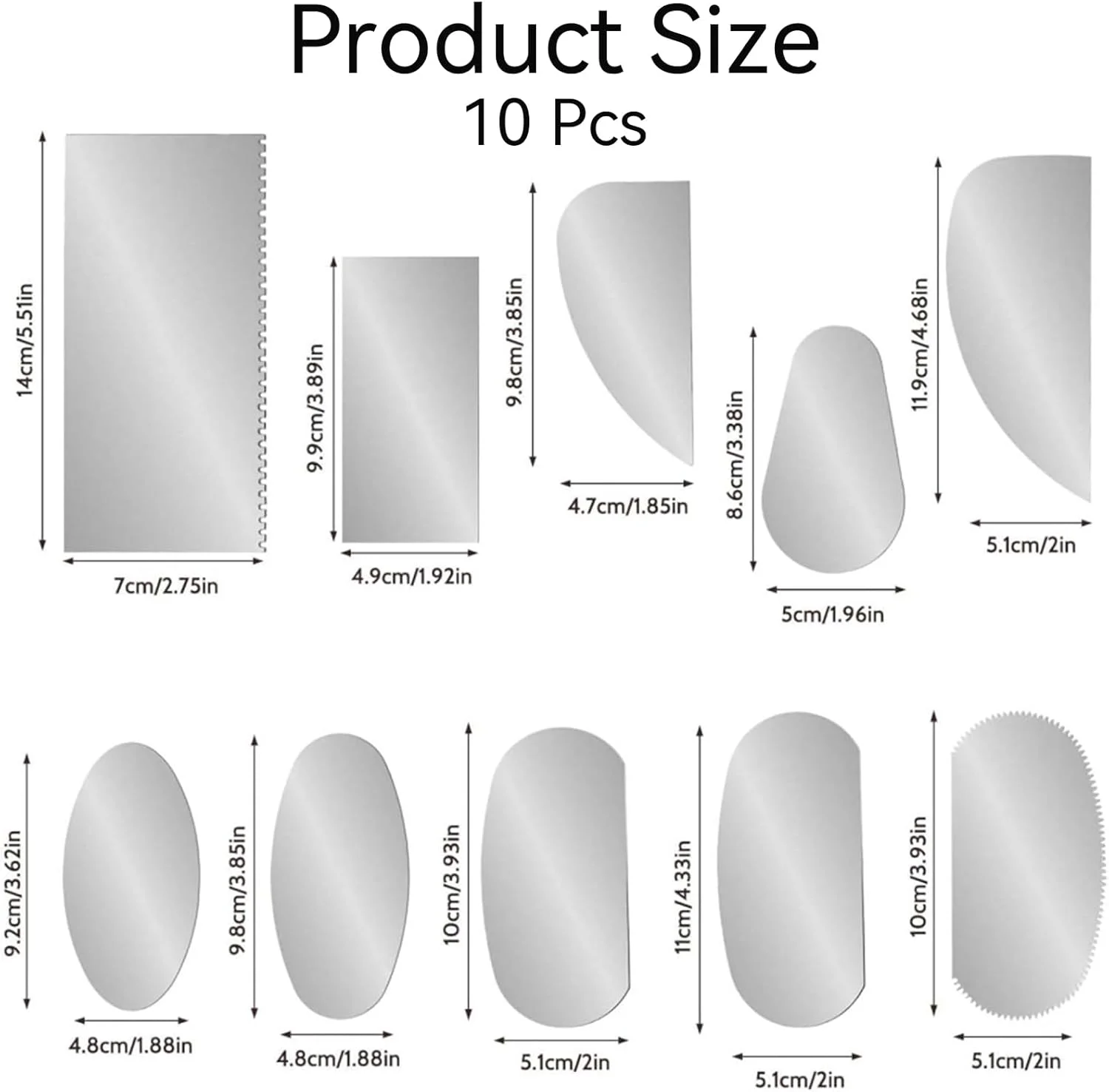 ست 10 عددی ابزار سفالگری استیل ضد زنگ، ابزار بادوام خاک رس، خراشنده دندانه دار تیز، برش خراشنده قالب لبه گرد، ست ابزار مجسمه سازی خاک رس فلزی تخت، برای هنرمندان مجسمه سازی و بافت دهی