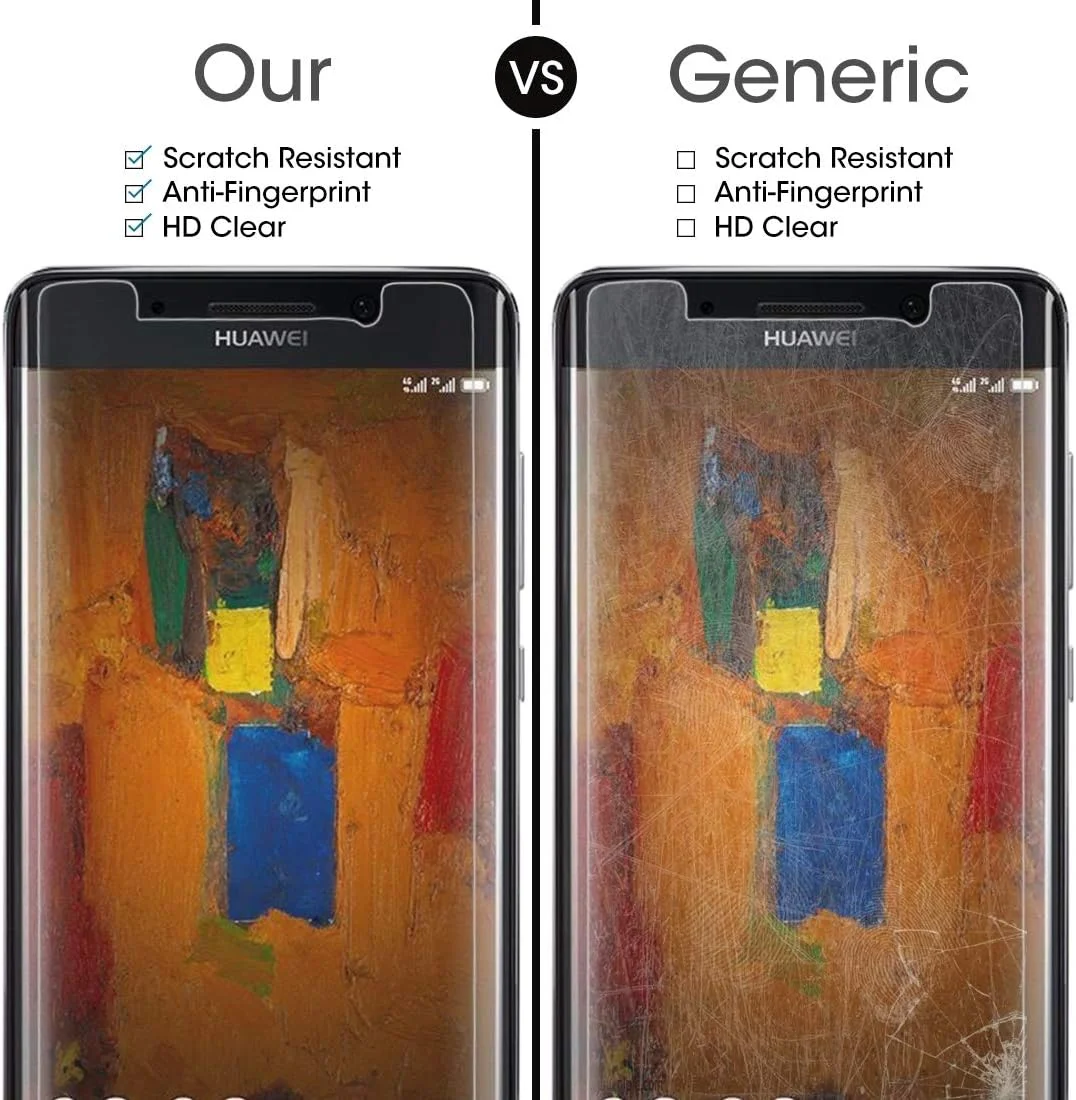 محافظ صفحه نمایش شیشه ای تانگ‌یونگ‌جیائو مناسب گوشی هواوی میت 9 پرو، 0.26 میلی‌متر، سختی سطح 9H، ضد انفجار، شیشه حرارت دیده، فیلم غیر تمام صفحه، 2 عدد