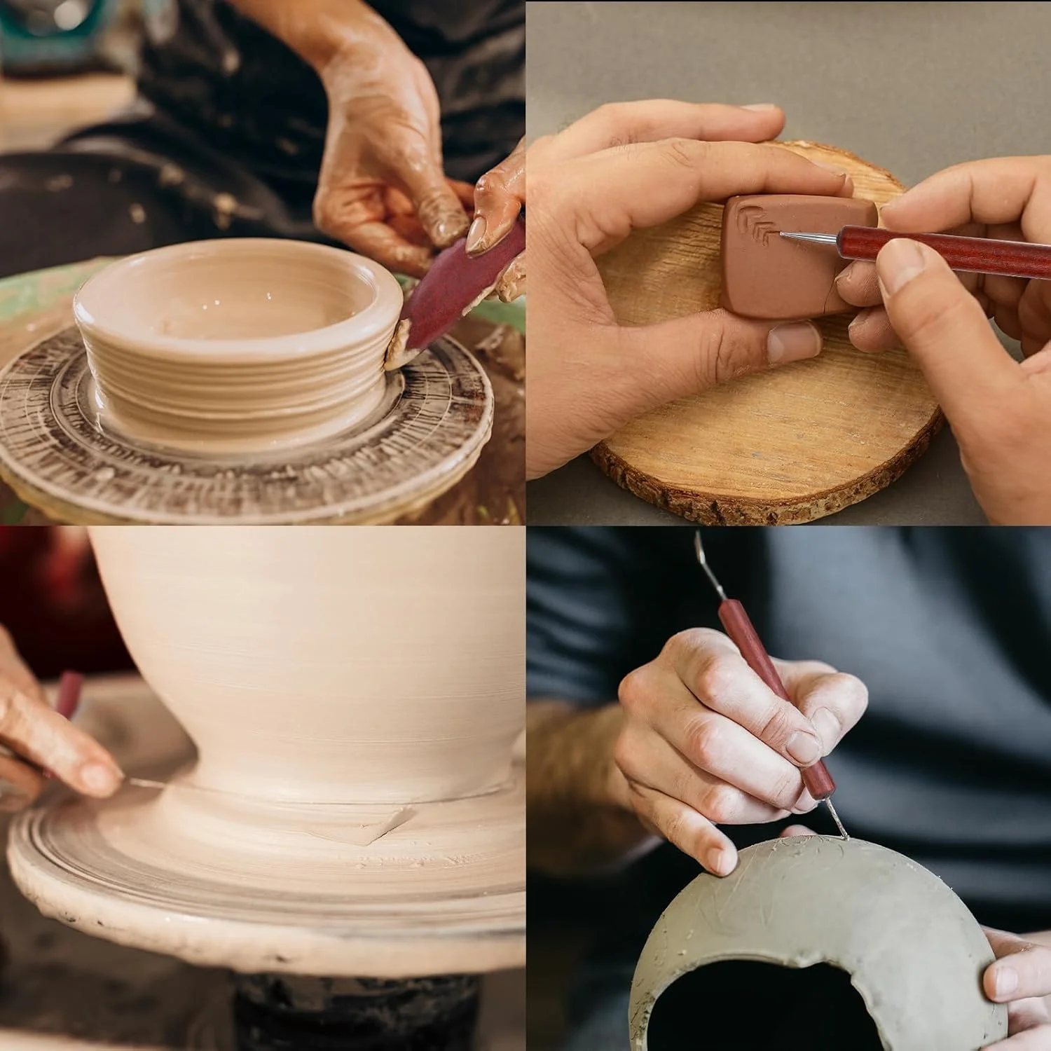 مجموعه ابزار سفال تزویق، ابزار سفال پلیمری، مجموعه ابزار مجسمه سازی سفال سرامیک، ابزار نقطه گذاری مدل سازی سفال، مجموعه ابزار اولیه سفالگری، ابزار حکاکی سفال، مجموعه ابزار سفال با کیف