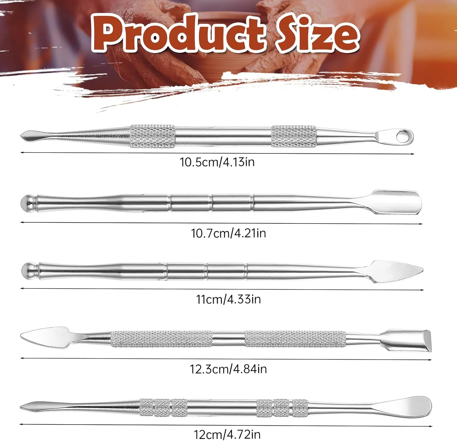 مجموعه ابزار حکاکی موم Piriuuo، ابزار مجسمه سازی خاک رس استیل ضد زنگ، ابزار حکاکی سفال دو طرفه، ابزار مدل سازی موم، ابزار حکاکی دندان، لوازم جانبی موم مدل سازی، مجسمه سازی و شکل دهی (5 سبک)