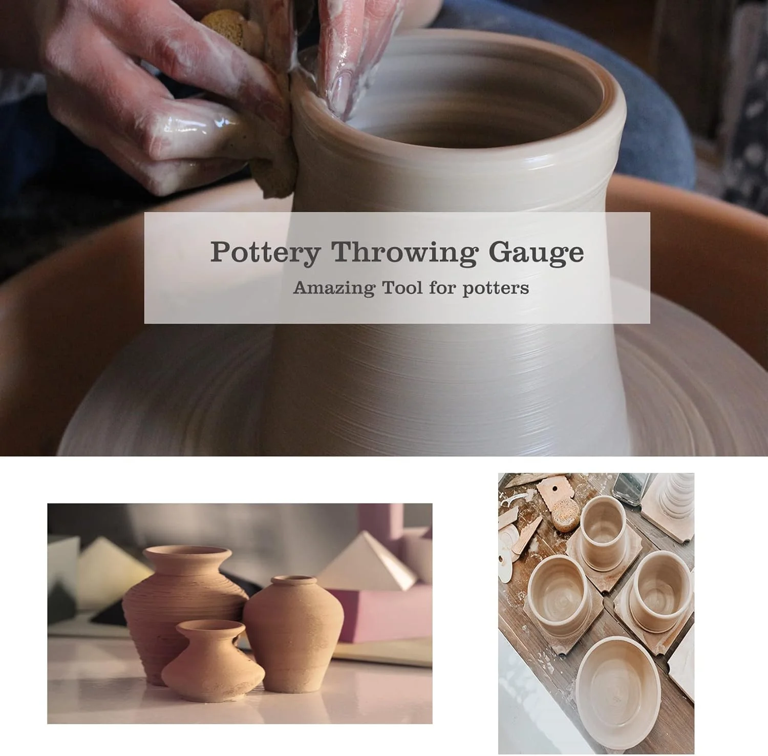 ابزار اندازه گیری سفالگری Cuptisserie، میله پرتاب سفال از جنس استیل ضد زنگ برای اندازه گیری ارتفاع و عرض، ابزار سرامیک اندازه گیری صنایع دستی خاک رس