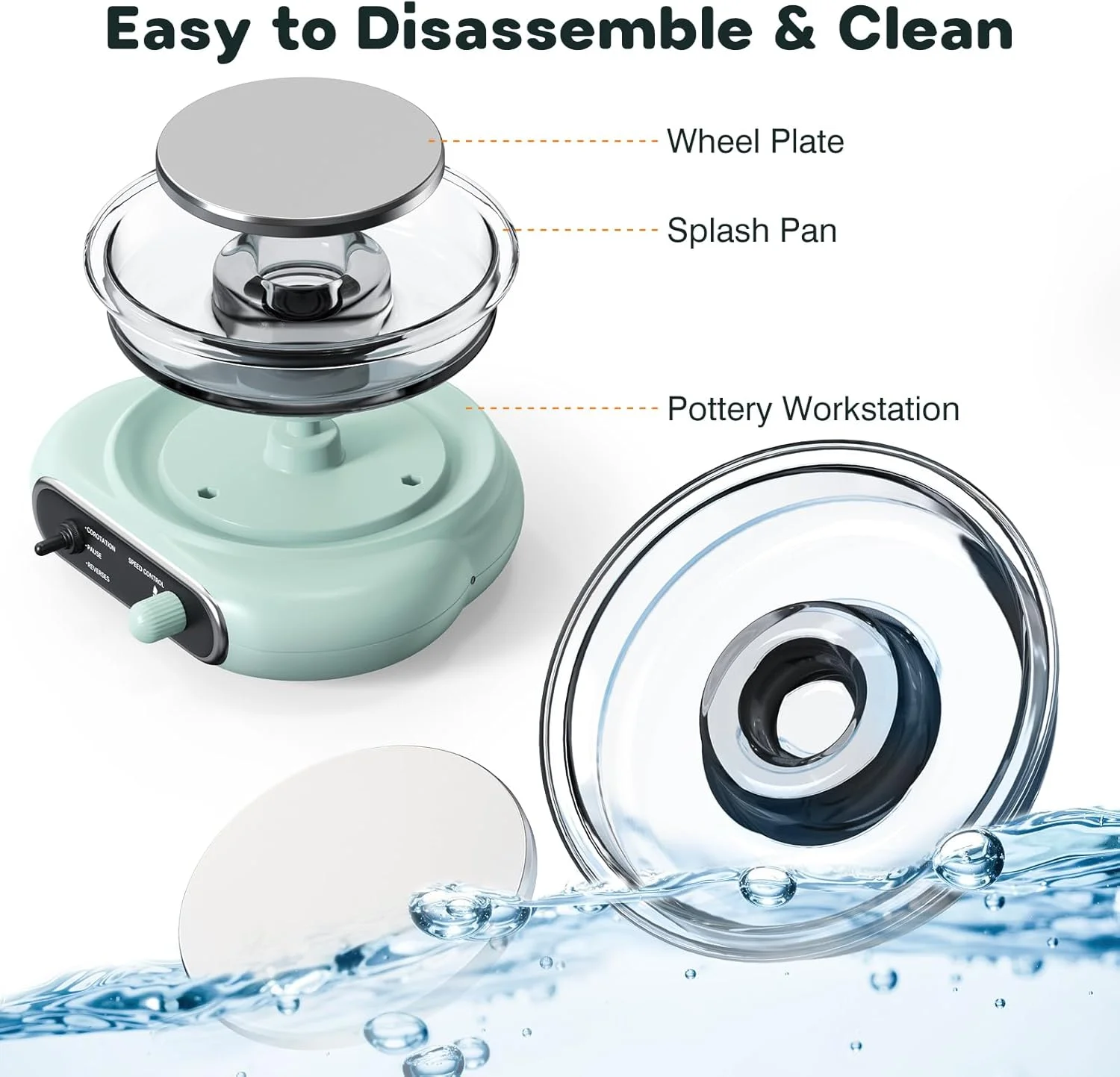 چرخ سفالگری کوچک Alldeer، صفحه گردان برقی 10 سانتی متری، دستگاه سفالگری کوچک با 8 ابزار برای شکل دهی سفال، کیت های صنایع دستی برای کودکان، نوجوانان و بزرگسالان