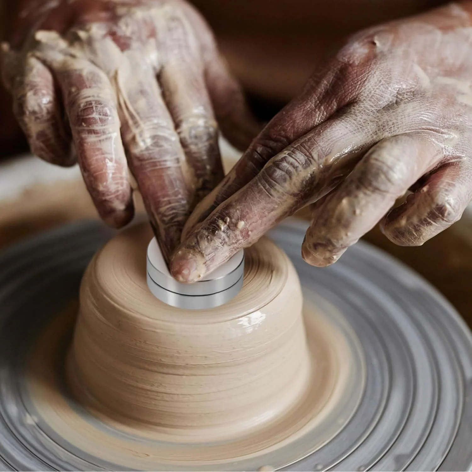 چرخ سفالگری سرامیکی 30 میلی متری PATIKIL، 2 عدد ابزار پرداخت چرخ سفالگری، تثبیت کننده پرداخت روتاری برای پروژه های صنایع دستی رنگ آمیزی