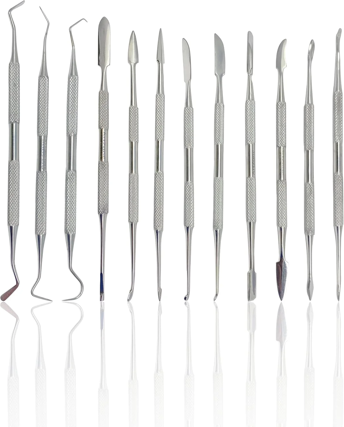 ست ابزار مجسمه سازی و حکاکی موم و رس استیل ضد زنگ CYNAMED (12 عددی) ست ابزار مجسمه سازی و حکاکی موم و رس استیل ضد زنگ CYNAMED (12 عددی)