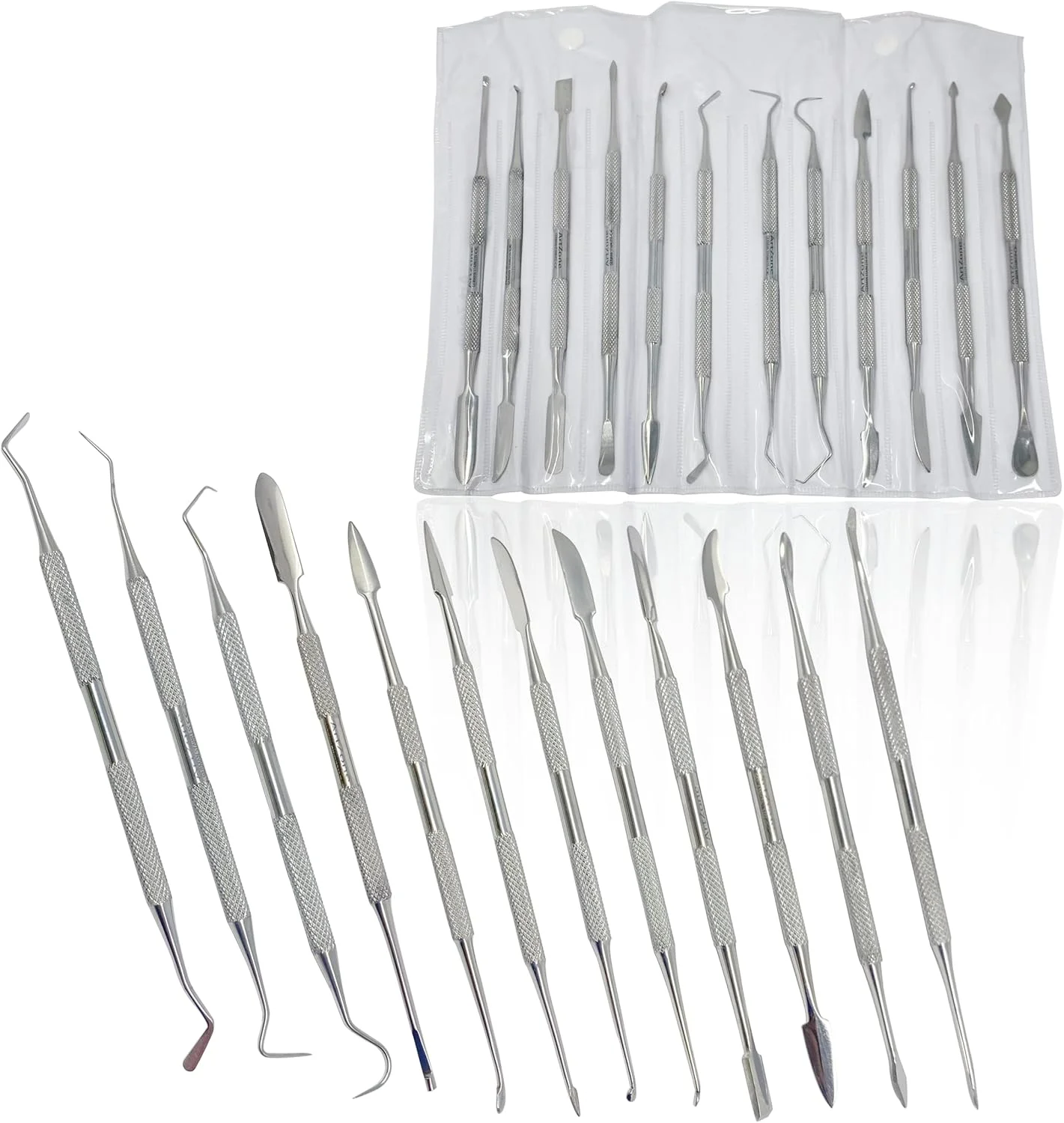 ست ابزار مجسمه سازی و حکاکی موم و رس استیل ضد زنگ CYNAMED (12 عددی) ست ابزار مجسمه سازی و حکاکی موم و رس استیل ضد زنگ CYNAMED (12 عددی)