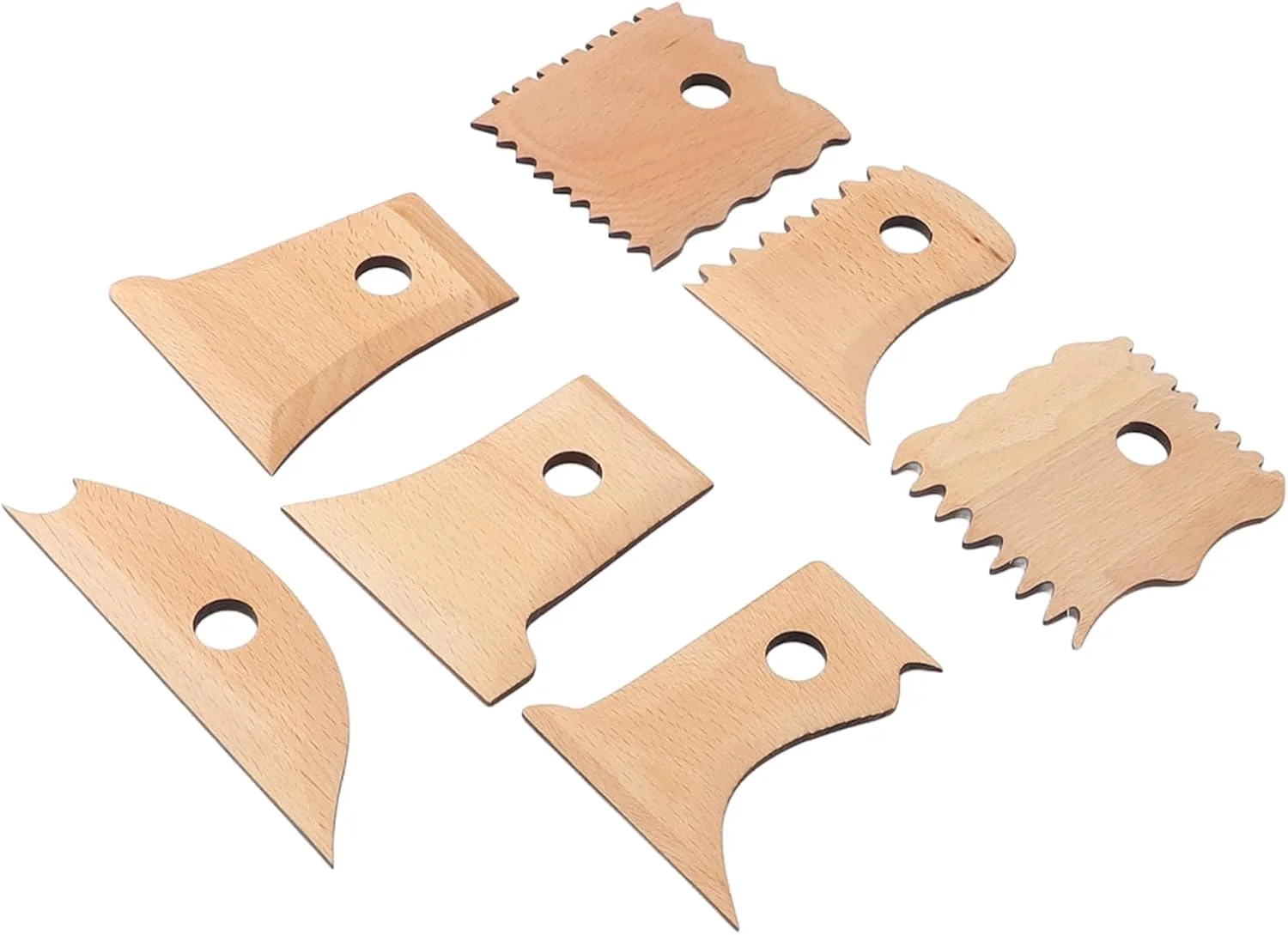 ابزارهای برش چندگانه سفالگری، دنده های بافت چوبی خاک رس برای دوستداران سفالگری