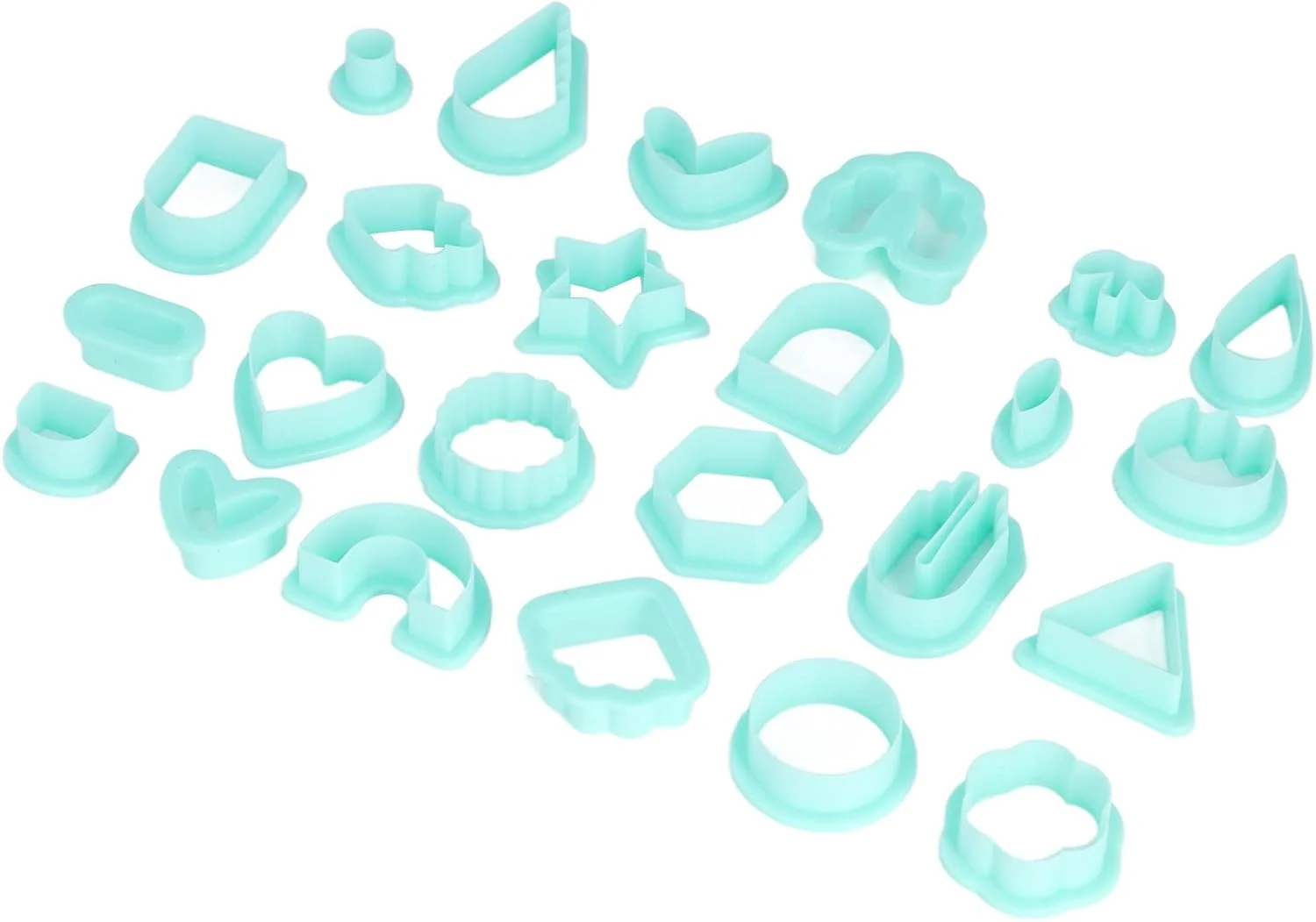 برشگرهای خمیر پلیمری 24 عددی Eujgoov برای گوشواره، جواهرات، اشکال - ابزارهایی برای خمیر