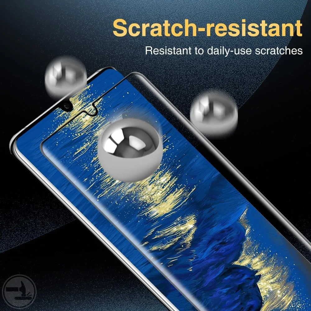 محافظ صفحه نمایش شیشه ای حرارت دیده IQShield سازگار با Huawei P30 Pro، محافظ صفحه نمایش برای Huawei P30 Pro، محافظت کامل سه بعدی از صفحه نمایش، سختی 9H، ضد اثر انگشت - 2 عدد