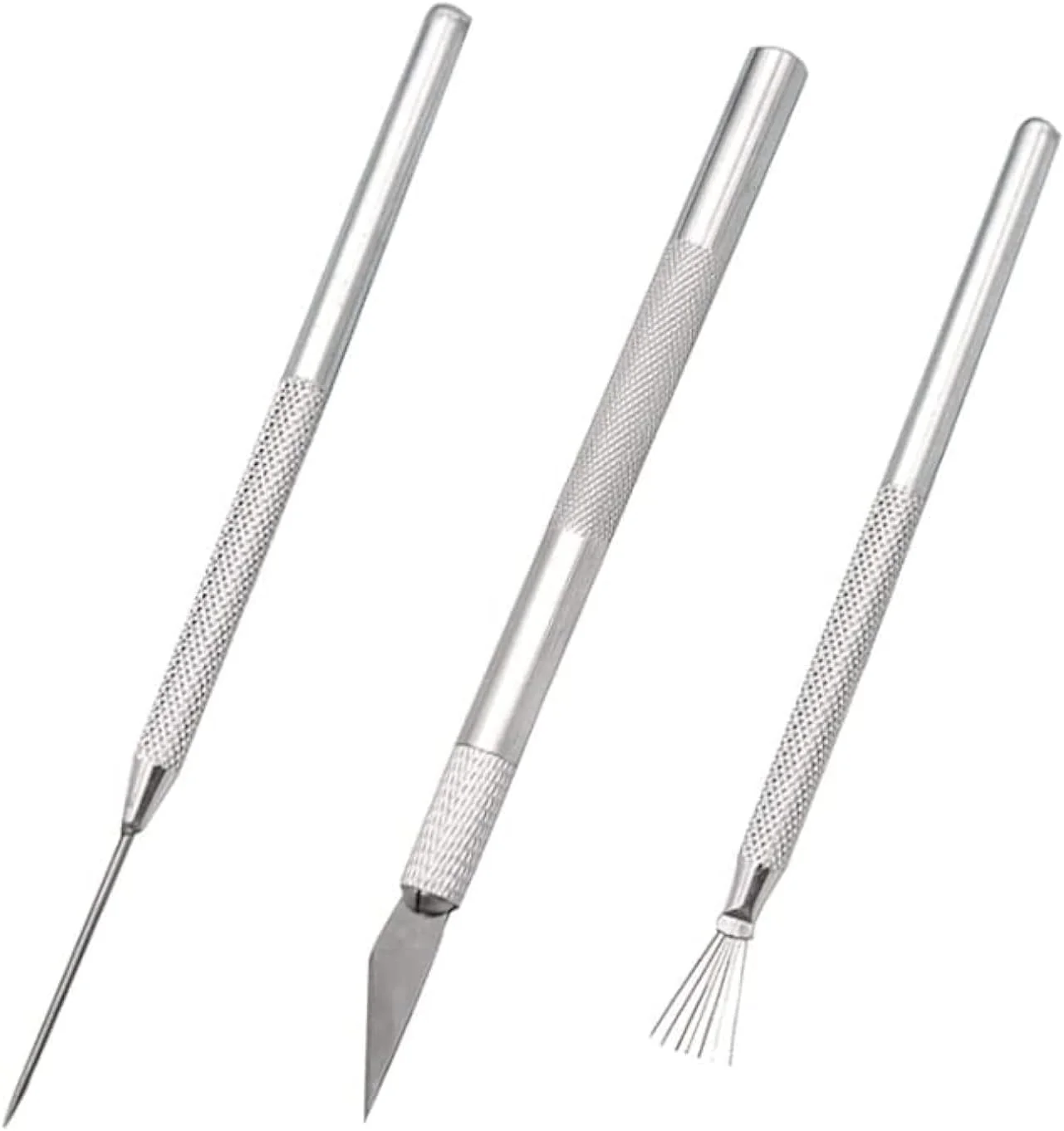 ابزار سوزنی سفالی Duehut HLLMX شامل 3 عدد ابزار سوزنی سرامیکی رسی، ابزار سوزنی جزئیات سفالگری، پین پر مجسمه سازی، چاقوی حکاکی و ابزار سوزنی جزئیات برای مجسمه سازی سفال رسی