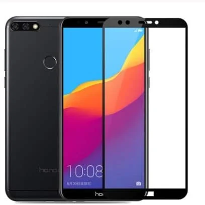 محافظ صفحه نمایش FHNLKFS، 3 عدد، شیشه حرارت دیده برای Huawei Y7 2018، شیشه پوشش کامل برای Huawei Y7 2018، فیلم تلفن برای Huawei Honor 7C Pro 5.99