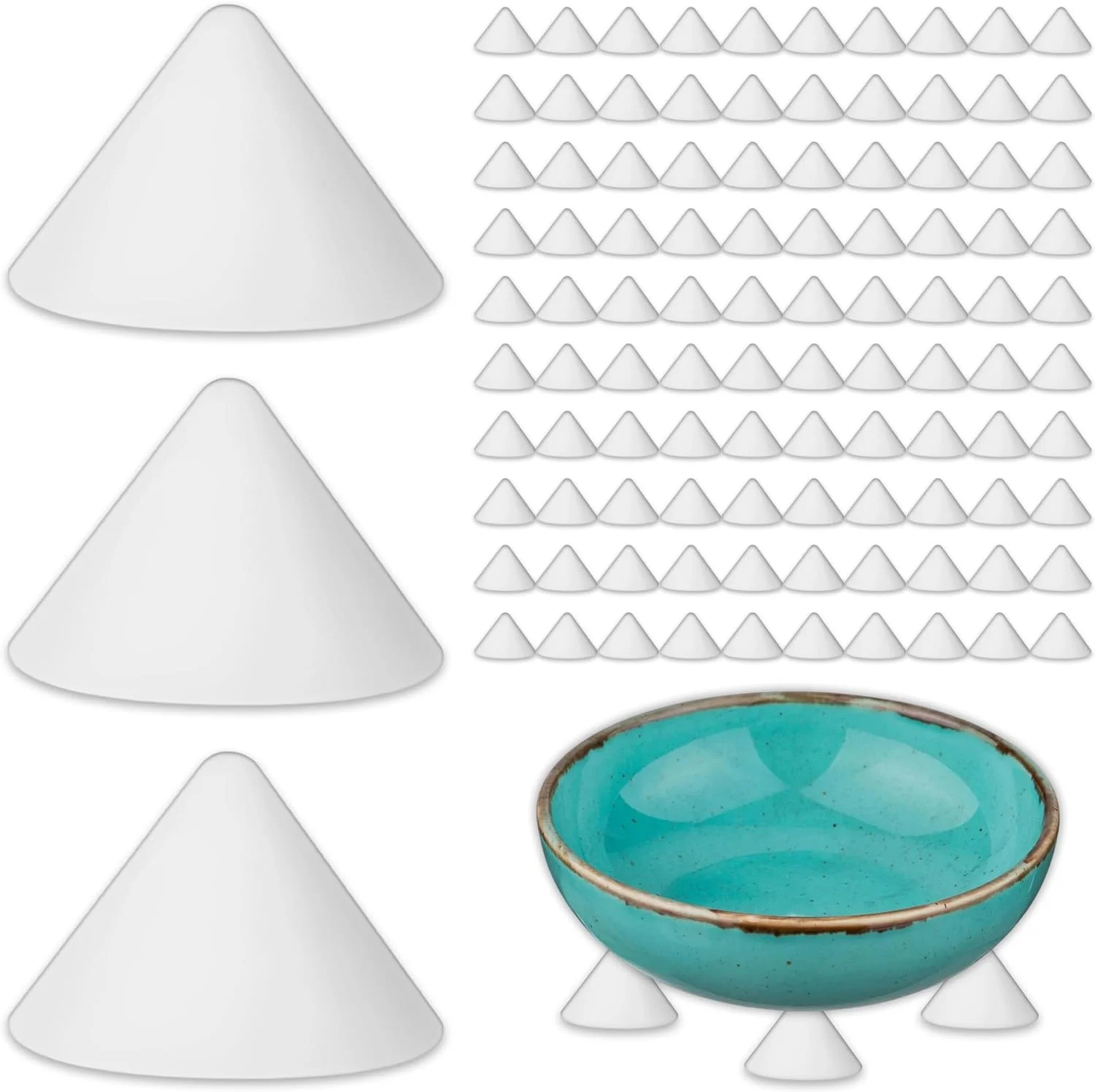 میخ کوره سفالی 100 عددی برای پخت سرامیک، پایه های نسوز مقاوم در برابر حرارت بالا، ابزار چوب بست کوره اکسید آلومینیوم برای پشتیبانی از لعاب مخروطی، قابل استفاده مجدد تا 1380 درجه سانتیگراد