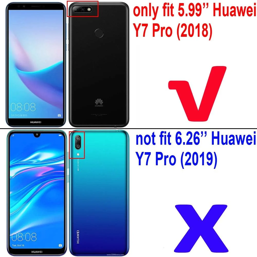 [2 عدد] محافظ صفحه نمایش Huawei Y7 Pro (2018)، محافظ صفحه نمایش شیشه ای حرارت دیده Huawei Y7 Pro (2018)، محافظ صفحه نمایش ضد خش HD برای Huawei Y7 Pro (2018) با اندازه 5.99 اینچ