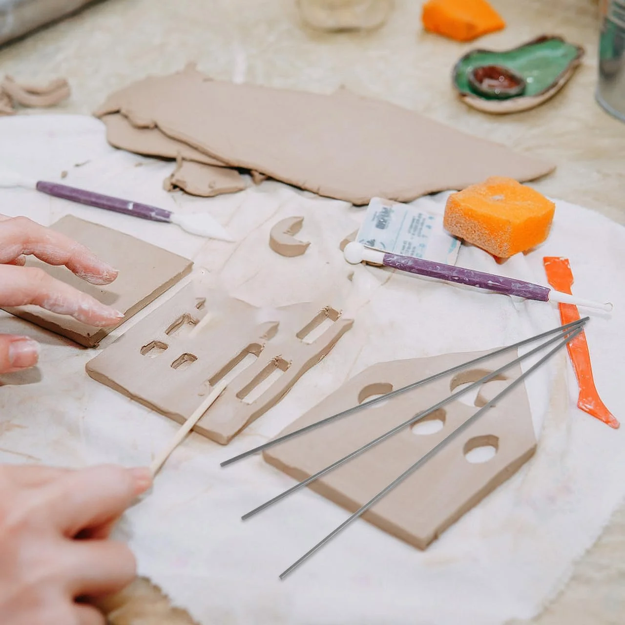 سیم تنگستن DIYEAH، مناسب برای ابزارهای سفالگری، سیم مقاوم در برابر حرارت بالا برای سرامیک و جواهرات، مناسب برای لوازم جانبی و کاربردهای آویز و سوزاندن، 3 عدد