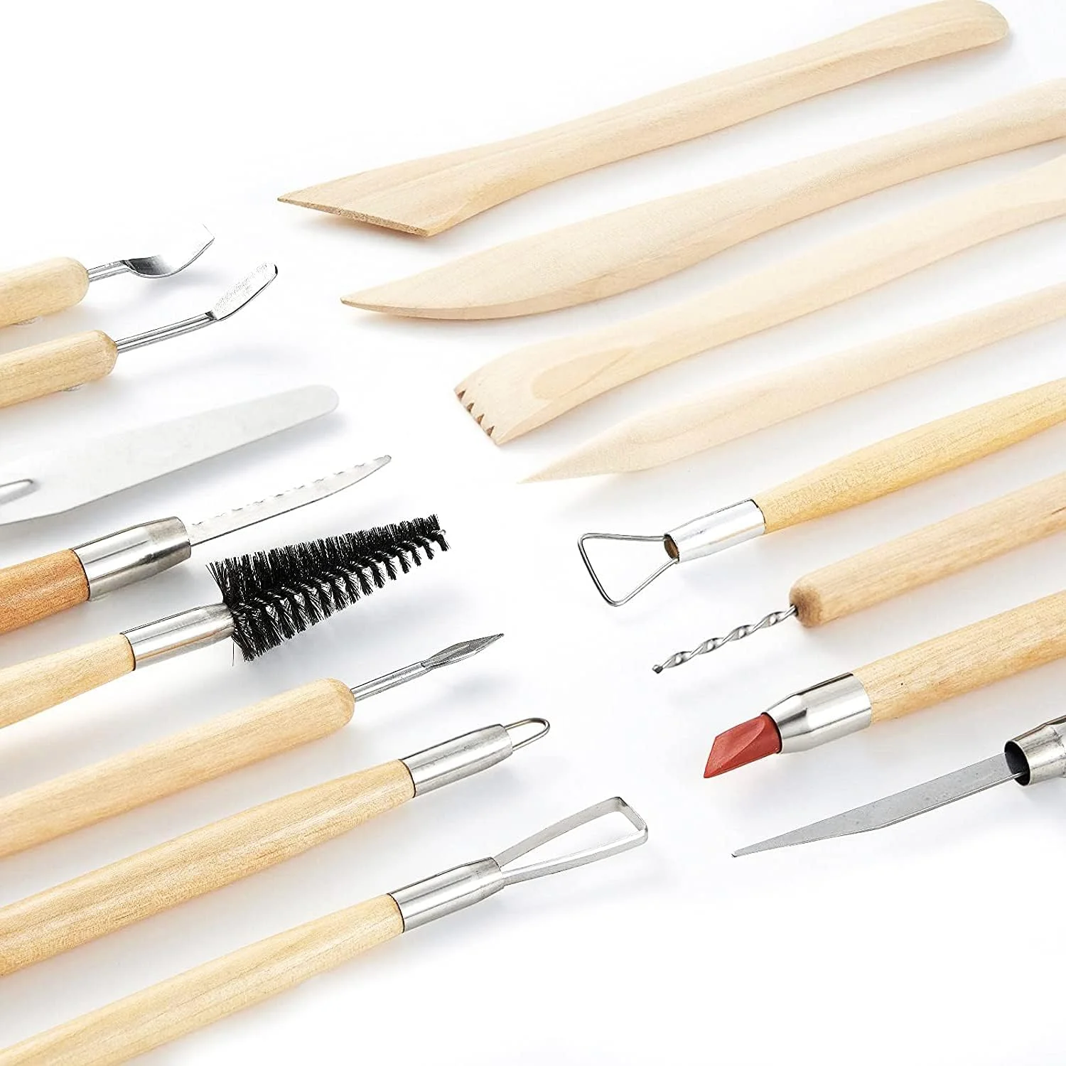 مجموعه ابزار مجسمه سازی رسی ELECDON، ابزار رسی پلیمری، مجموعه 52 عددی ابزار سفالگری برای بزرگسالان، کودکان و مبتدیان، کیت حکاکی مجسمه سرامیکی دسته چوبی برای نقاشی روی سنگ، مدل سازی رسی سفالگری
