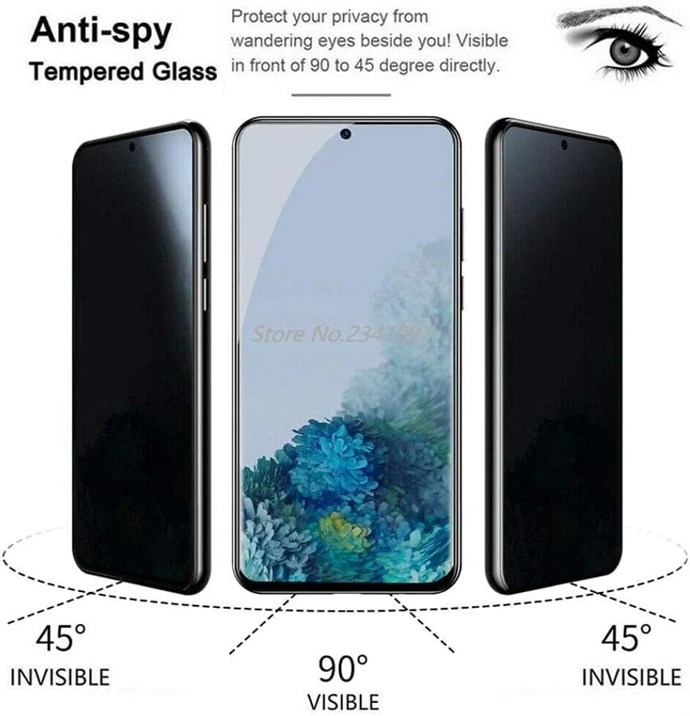 بسته 3 عددی محافظ صفحه نمایش حریم خصوصی شیشه ای حرارت دیده شده MIBQM برای Huawei P40 Pro، فیلم محافظ ضد جاسوسی برای Huawei P40 Pro