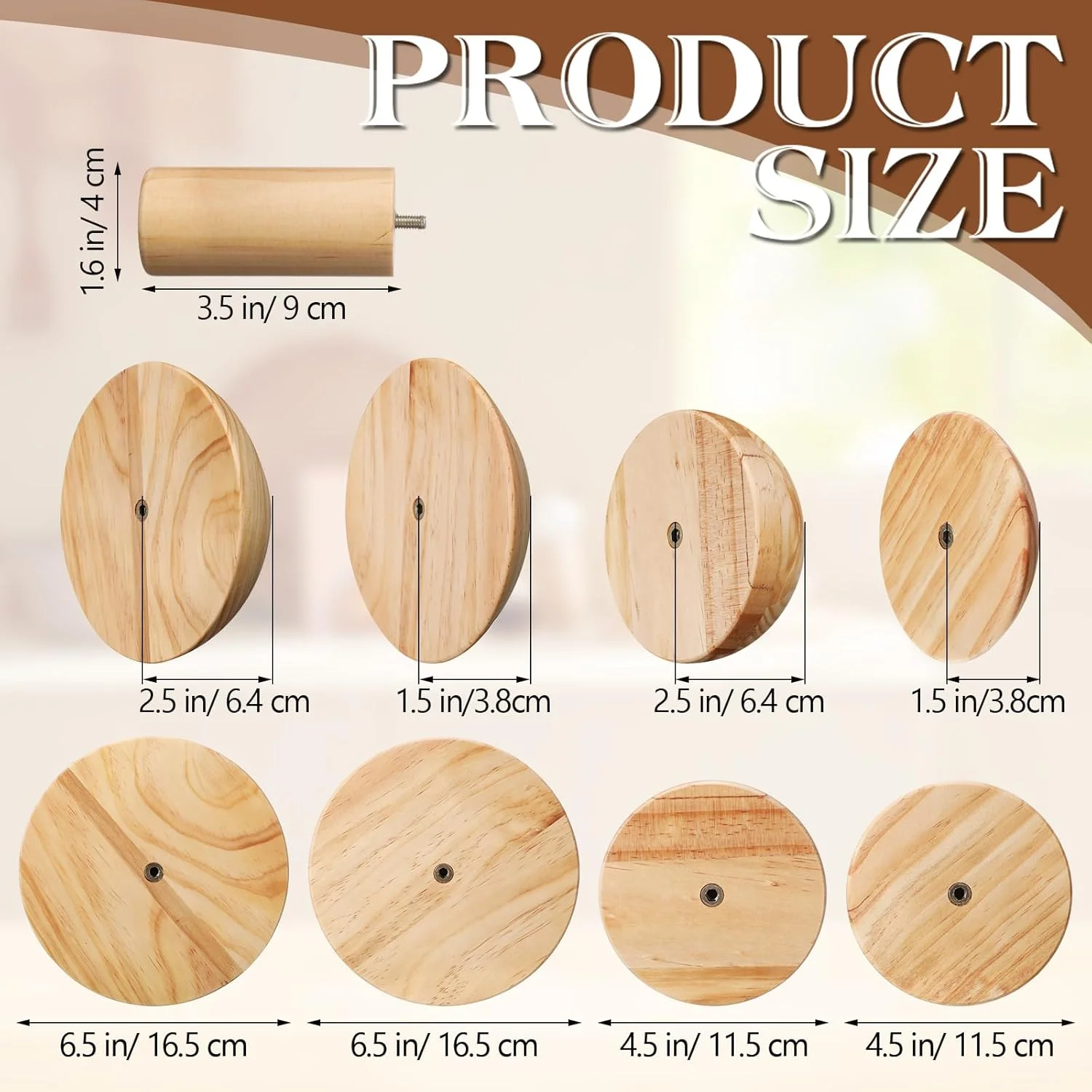 قالب سفالگری دابل فیل، بسته 4 عددی، 4.5 و 6.5 اینچ، ضخامت 2.5 اینچ، قالب گچی، ابزار سفالگری چوبی با دسته برای فرم های بالایی سرامیکی، کاسه های DIY، بشقاب، ظرف، پرس اسلومپ، ساخت آثار هنری