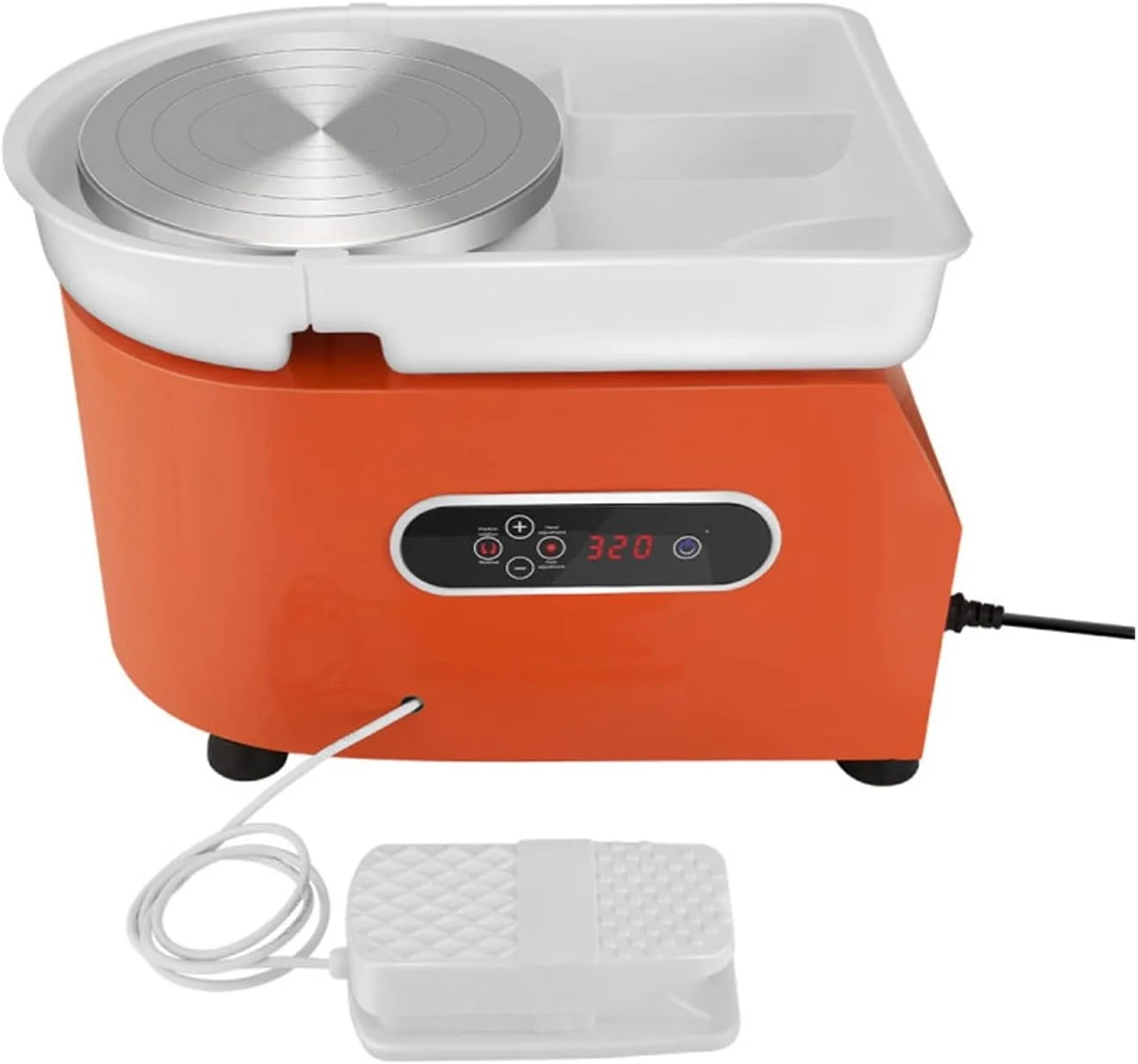 چرخ سفالگری ERTUUYD LCD برقی، دستگاه چرخ کوزه گری 25 سانتی متری، کیت ابزار حکاکی چرخشی خاک رس سرامیکی DIY