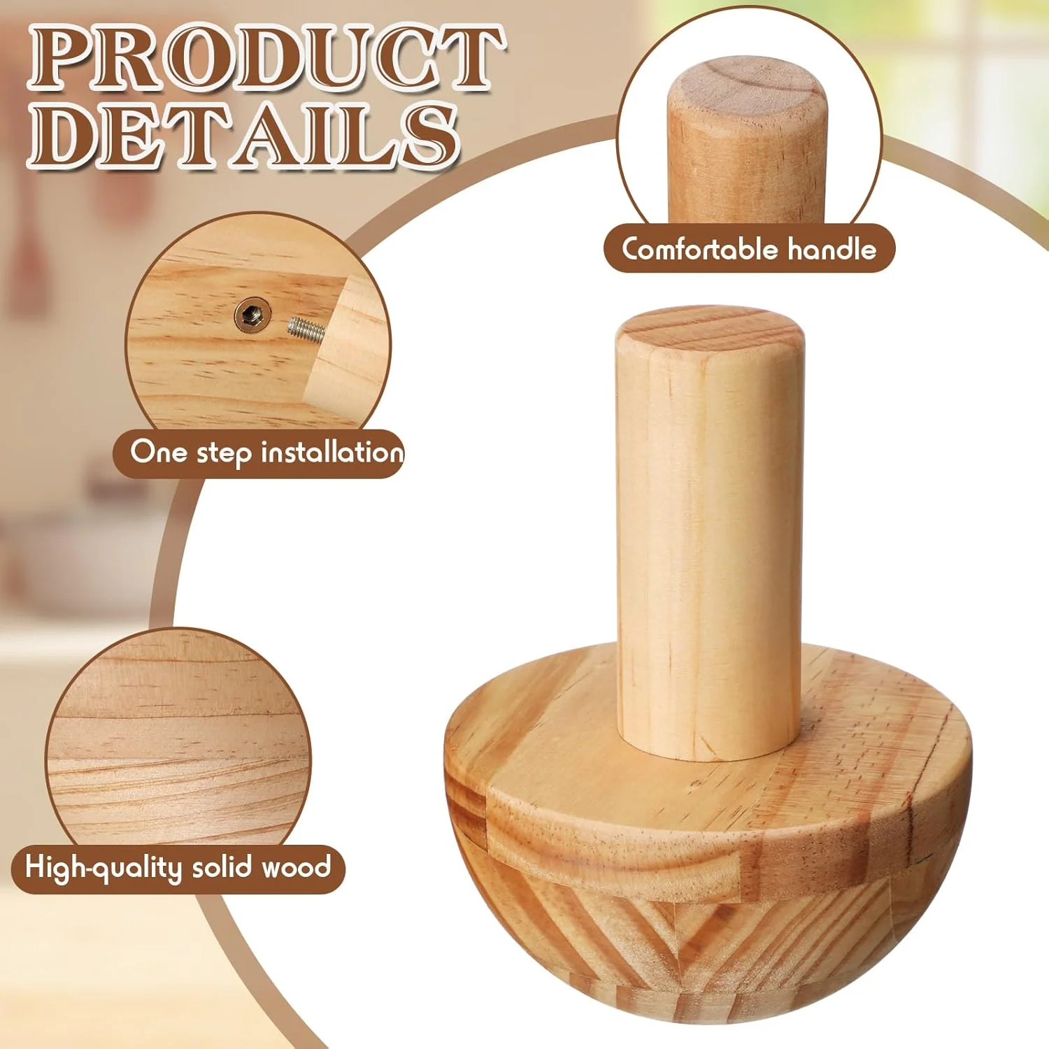 قالب سفالگری دابل فیل، بسته 4 عددی، 4.5 و 6.5 اینچ، ضخامت 2.5 اینچ، قالب گچی، ابزار سفالگری چوبی با دسته برای فرم های بالایی سرامیکی، کاسه های DIY، بشقاب، ظرف، پرس اسلومپ، ساخت آثار هنری