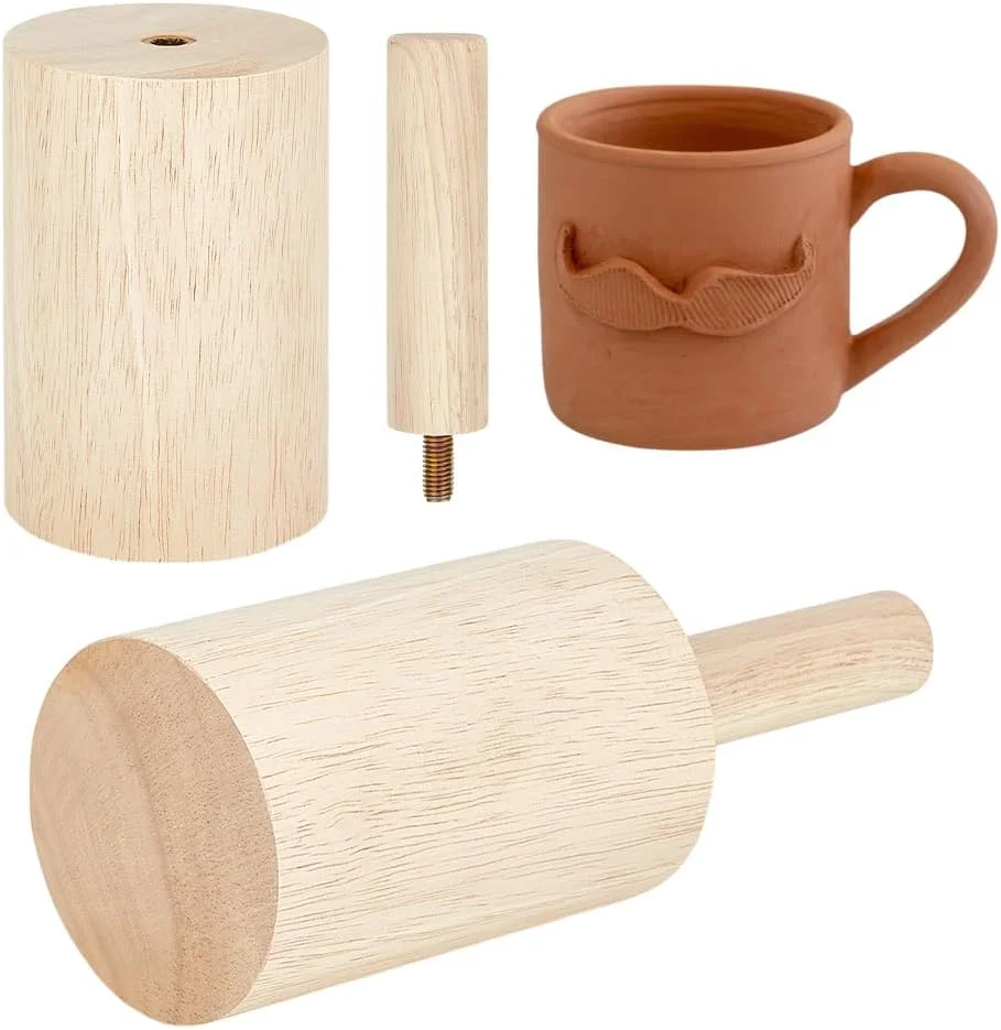 قالب های سفالگری فنجانی BENECREAT، ابزار سفالگری چوبی با دسته، مجموعه قالب های سفالگری برای لیوان های سرامیکی شکل دهی چوبی قالب های سفالگری فنجانی BENECREAT، ابزار سفالگری چوبی با دسته، مجموعه قالب های سفالگری برای لیوان های سرامیکی شکل دهی چوبی