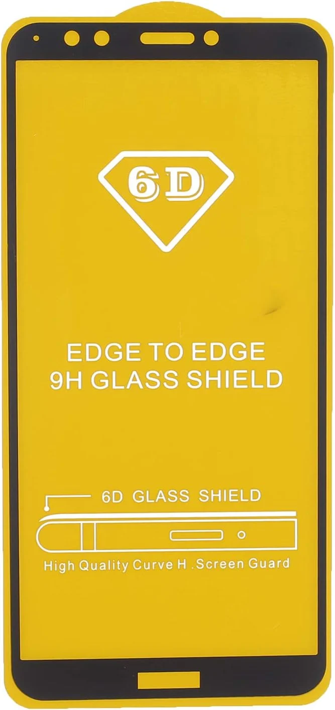 محافظ صفحه نمایش شیشه ای 6D برای هوآوی Y7 2018، مشکی