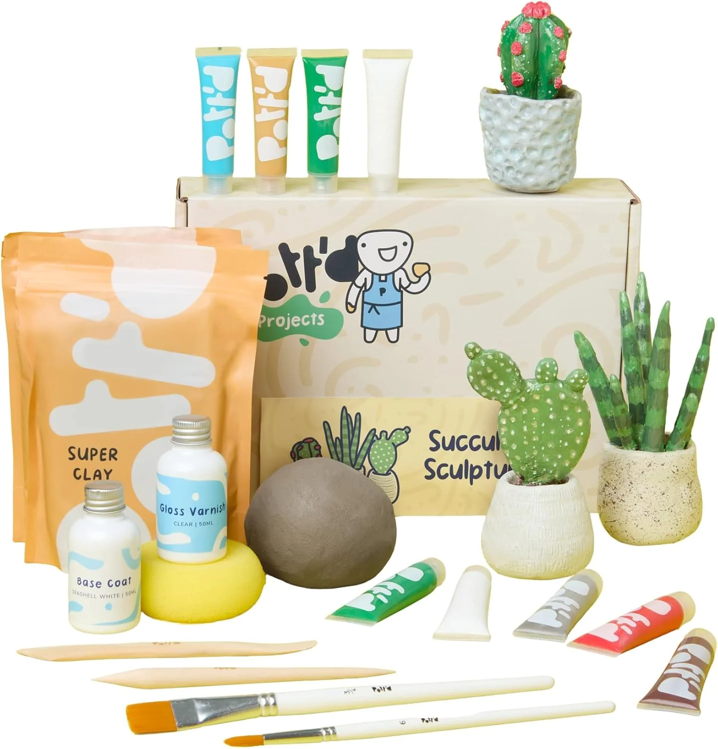 ست های سفالگری مینیاتوری Pott'd | ست سفالگری خشک شونده در هوا برای بزرگسالان | همراه با رنگ، ابزار سفالگری و خاک رس خشک شونده در هوا بدون نیاز به پخت | دستورالعمل های آنلاین رایگان | ایده آل برای مبتدیان ست های سفالگری مینیاتوری Pott'd | ست سفالگری خشک شونده در هوا برای بزرگسالان | همراه با رنگ، ابزار سفالگری و خاک رس خشک شونده در هوا بدون نیاز به پخت | دستورالعمل های آنلاین رایگان | ایده آل برای مبتدیان