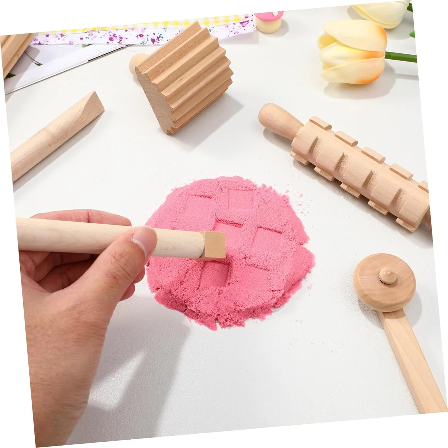 مجموعه 12 عددی ابزار سفالگری چوبی Alipis، ابزار مدل سازی خمیر بازی، ابزار مجسمه سازی پلاستیک، ابزار قالب گیری سفالگری، اسباب بازی های آموزشی اولیه، لوازم هنری و صنایع دستی برای کودکان نوپا