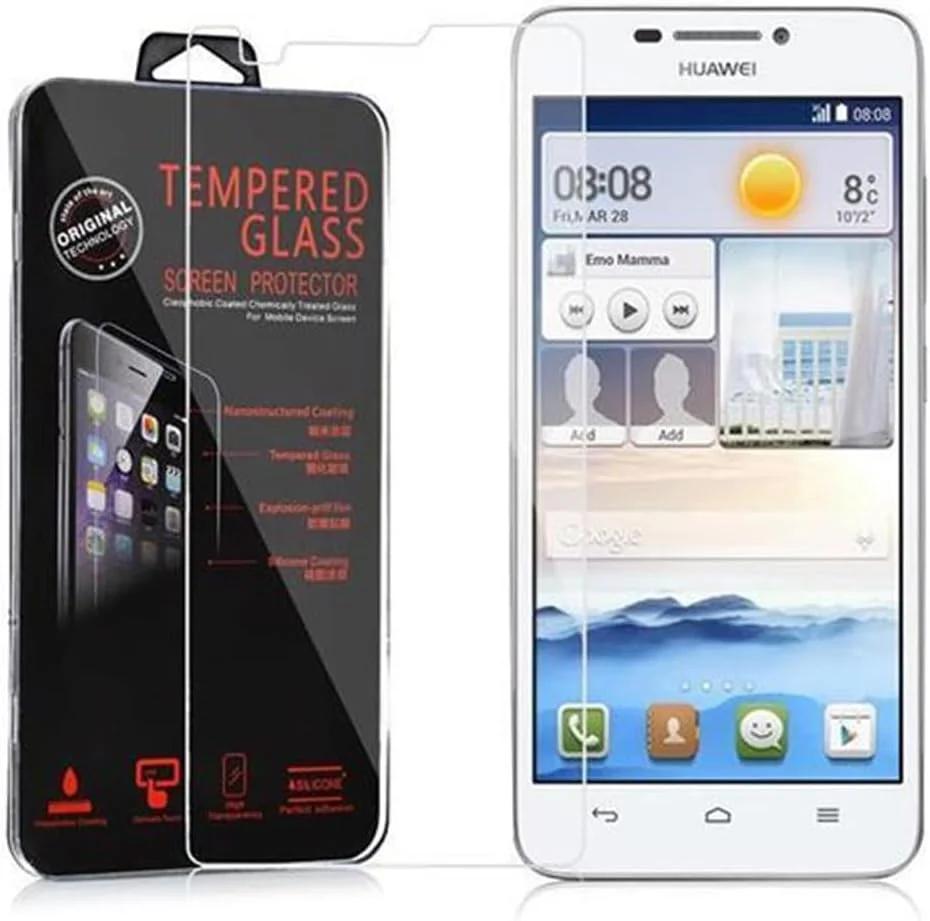 محافظ صفحه نمایش شیشه ای Cadorabo برای Huawei Ascend G630 - شفافیت بالا - سازگار با لمس سه بعدی - سختی 9H - محافظ صفحه نمایش ضد ضربه